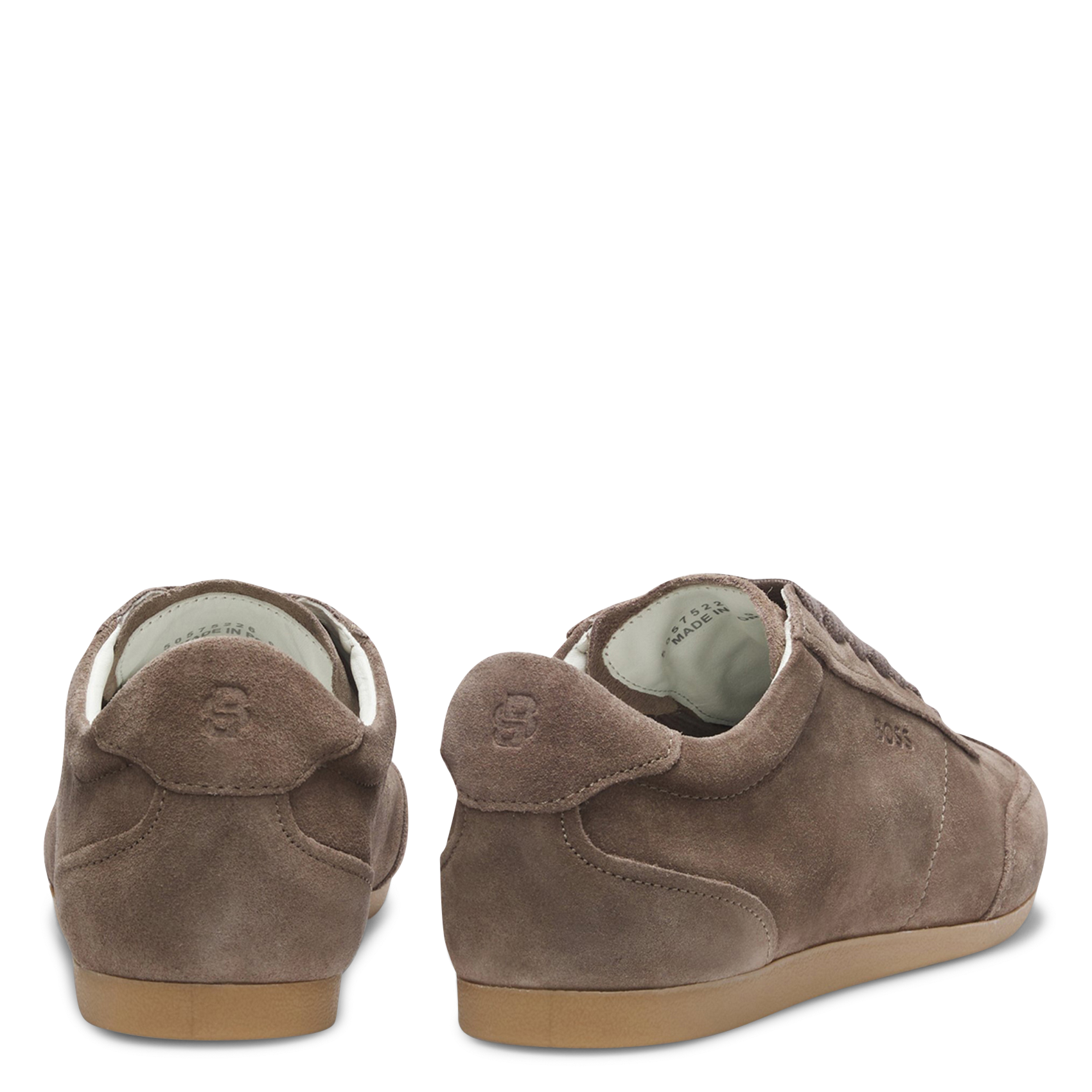 Baskets basses en cuir suède BOSS Brown