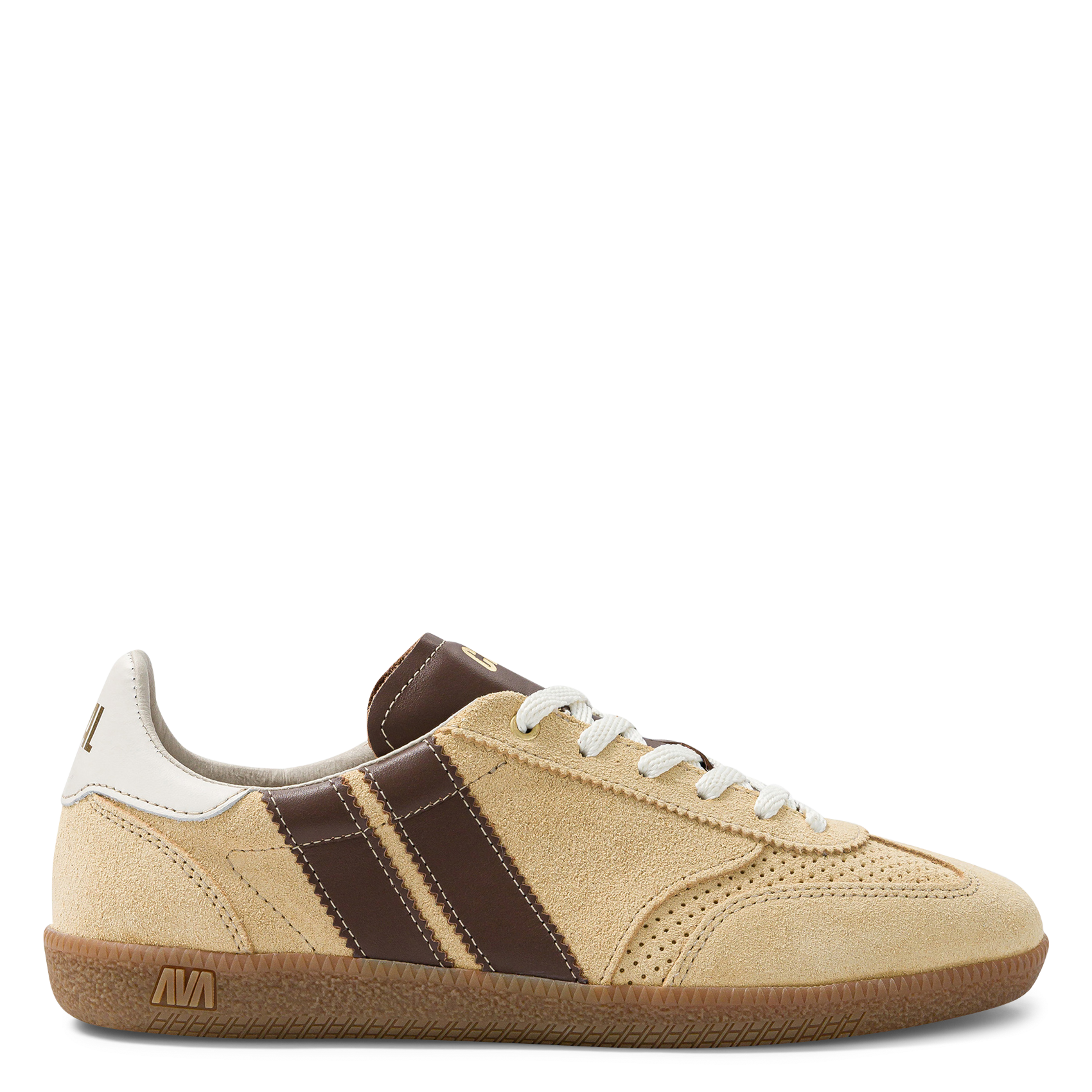 Baskets basses en cuir velours CAVAL Beige