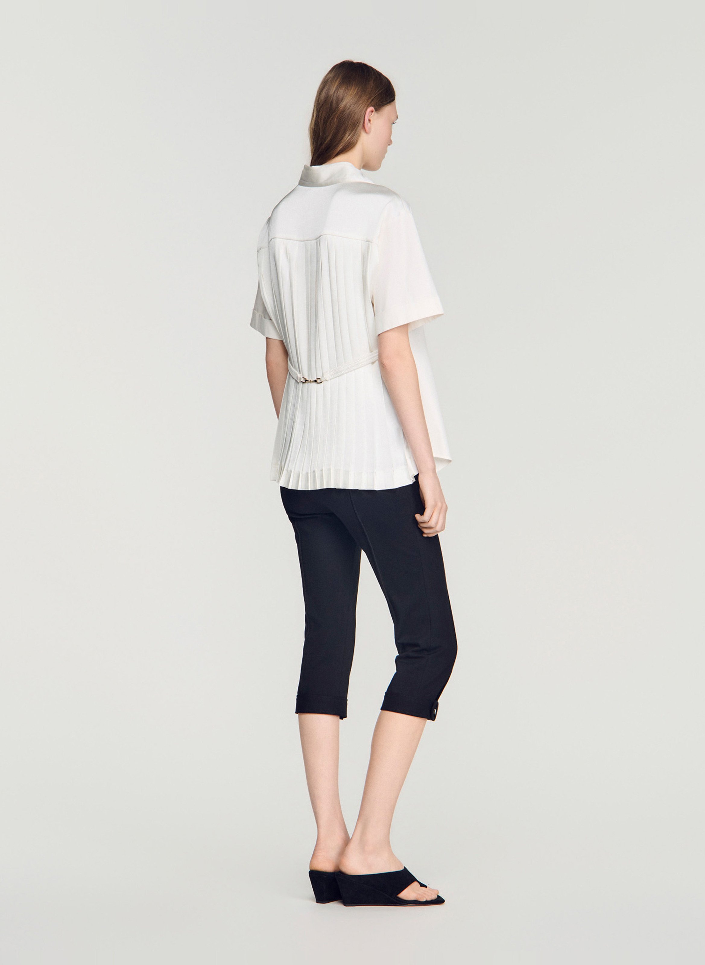 Ruimvallende blouse met klassieke kraag SANDRO Beige