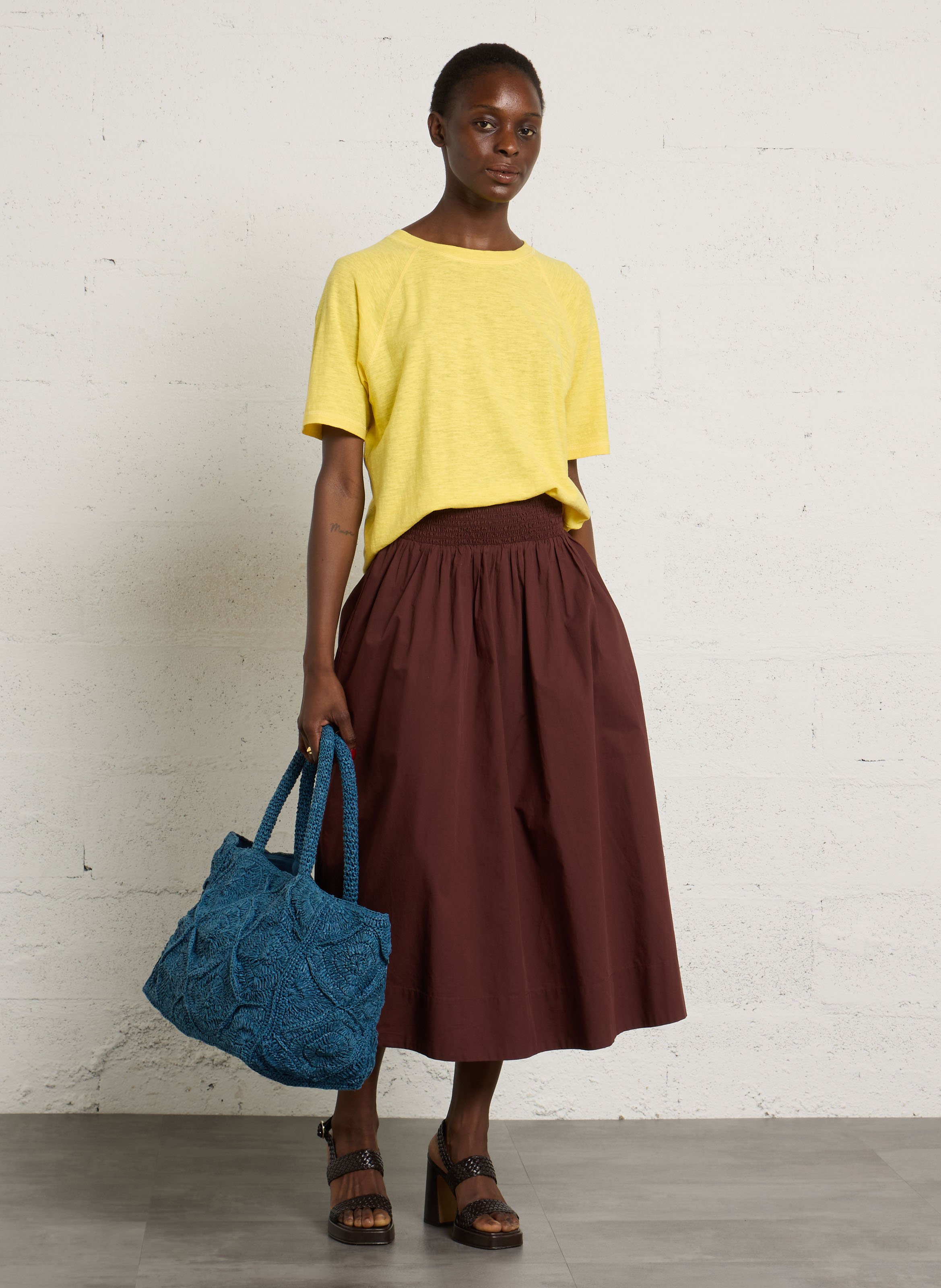 Raffia tote bag MAISON 123 Blue