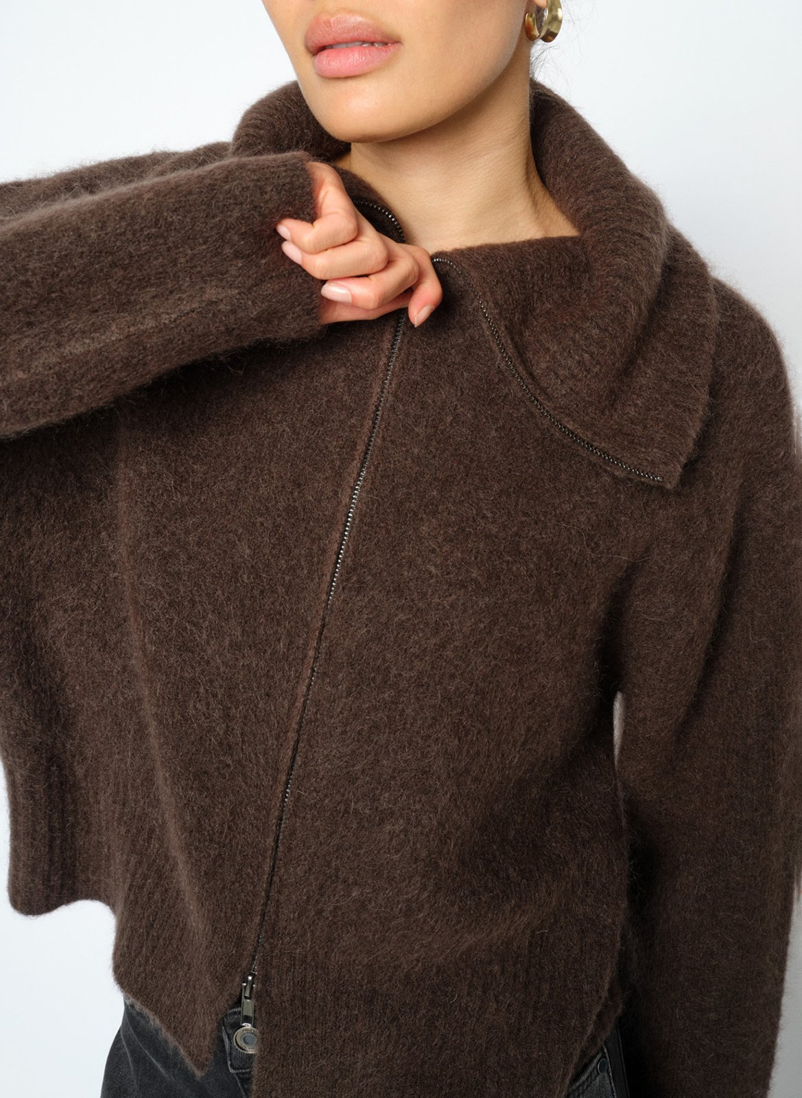 Oversized vest van wolmix MOS MOSH Bruin
