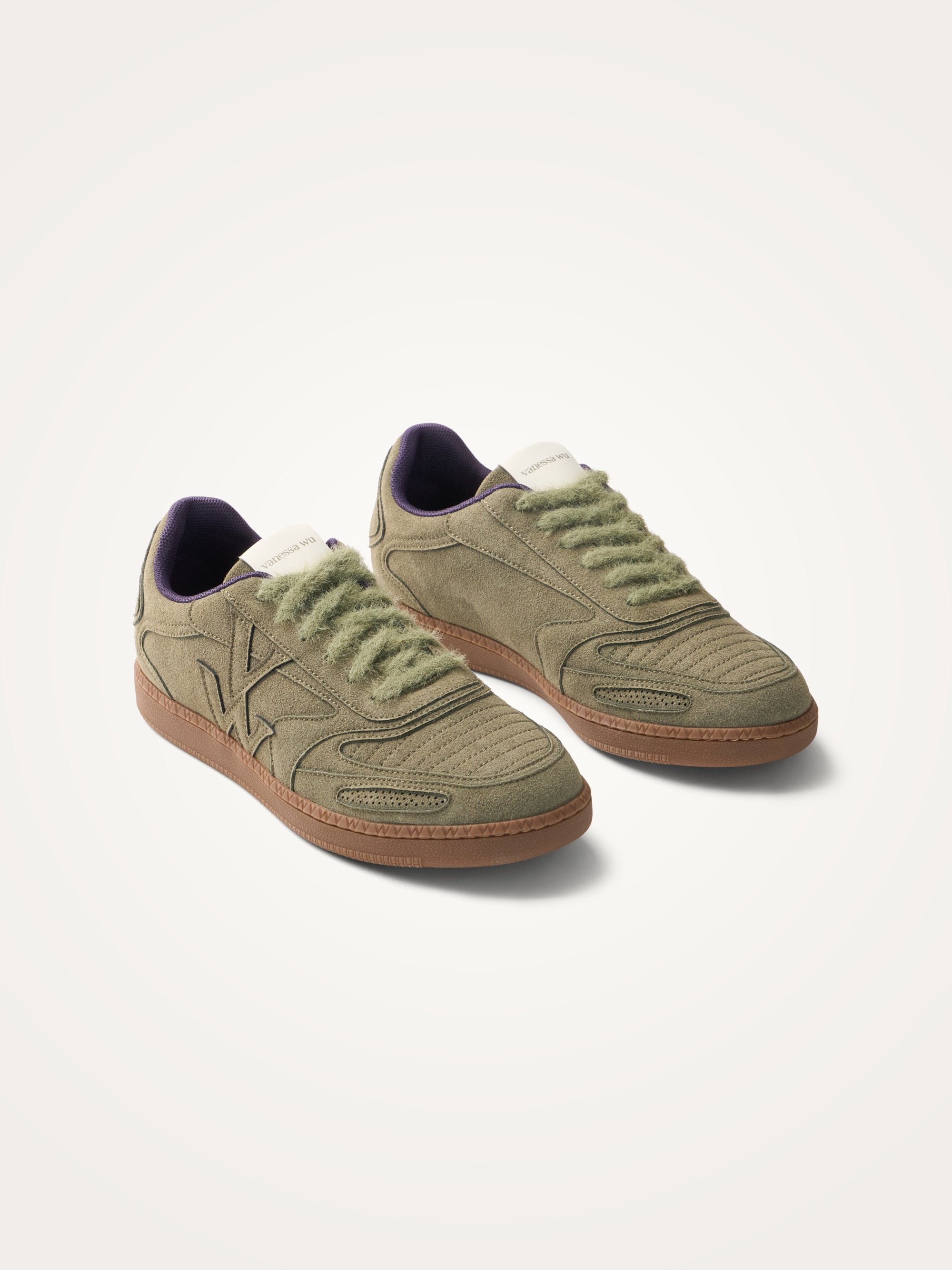Sneakers with monogram on retro sole VANESSA WU Green
