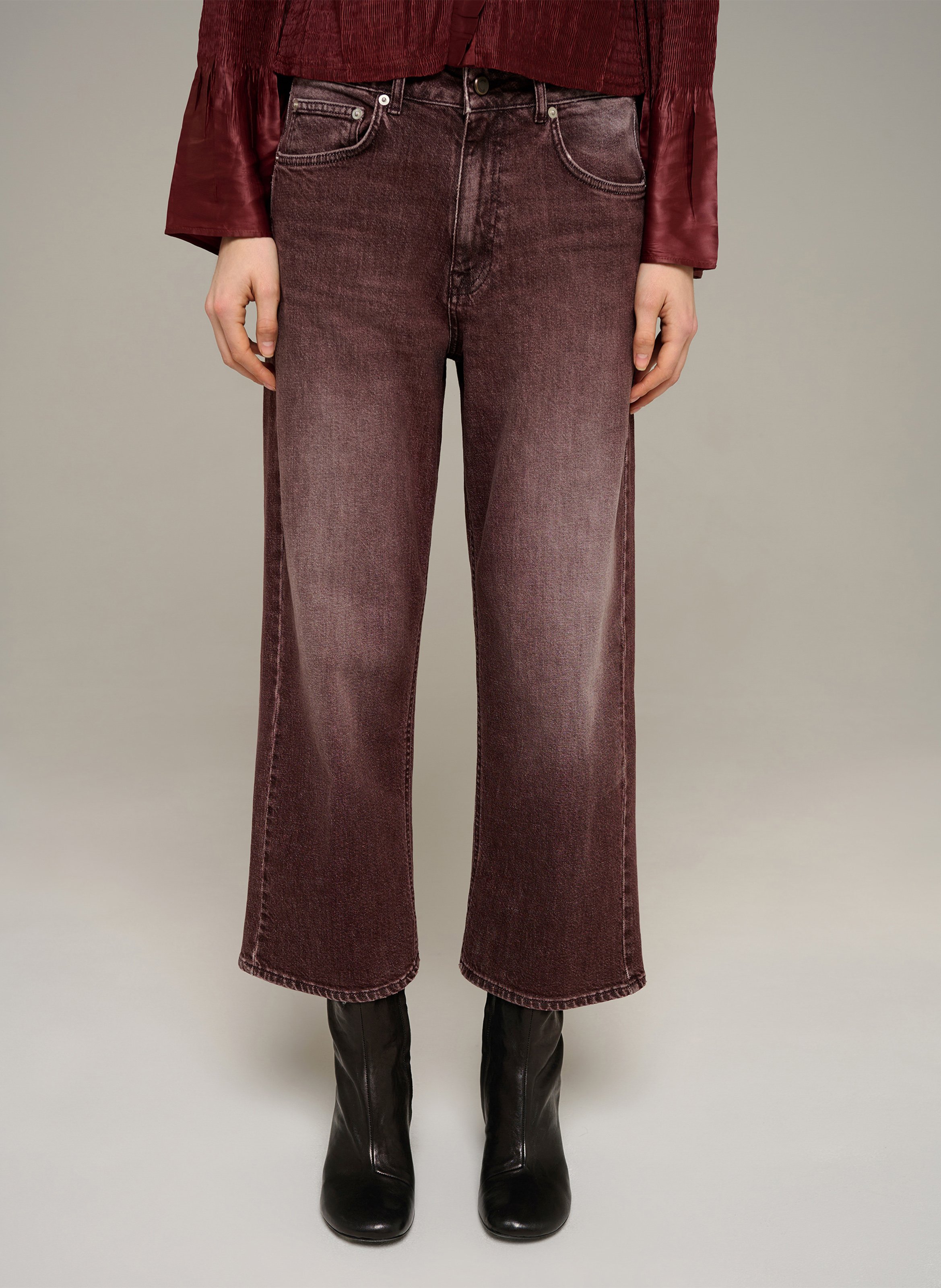 Boyfriend-Jeans, cropped COTELAC Rot