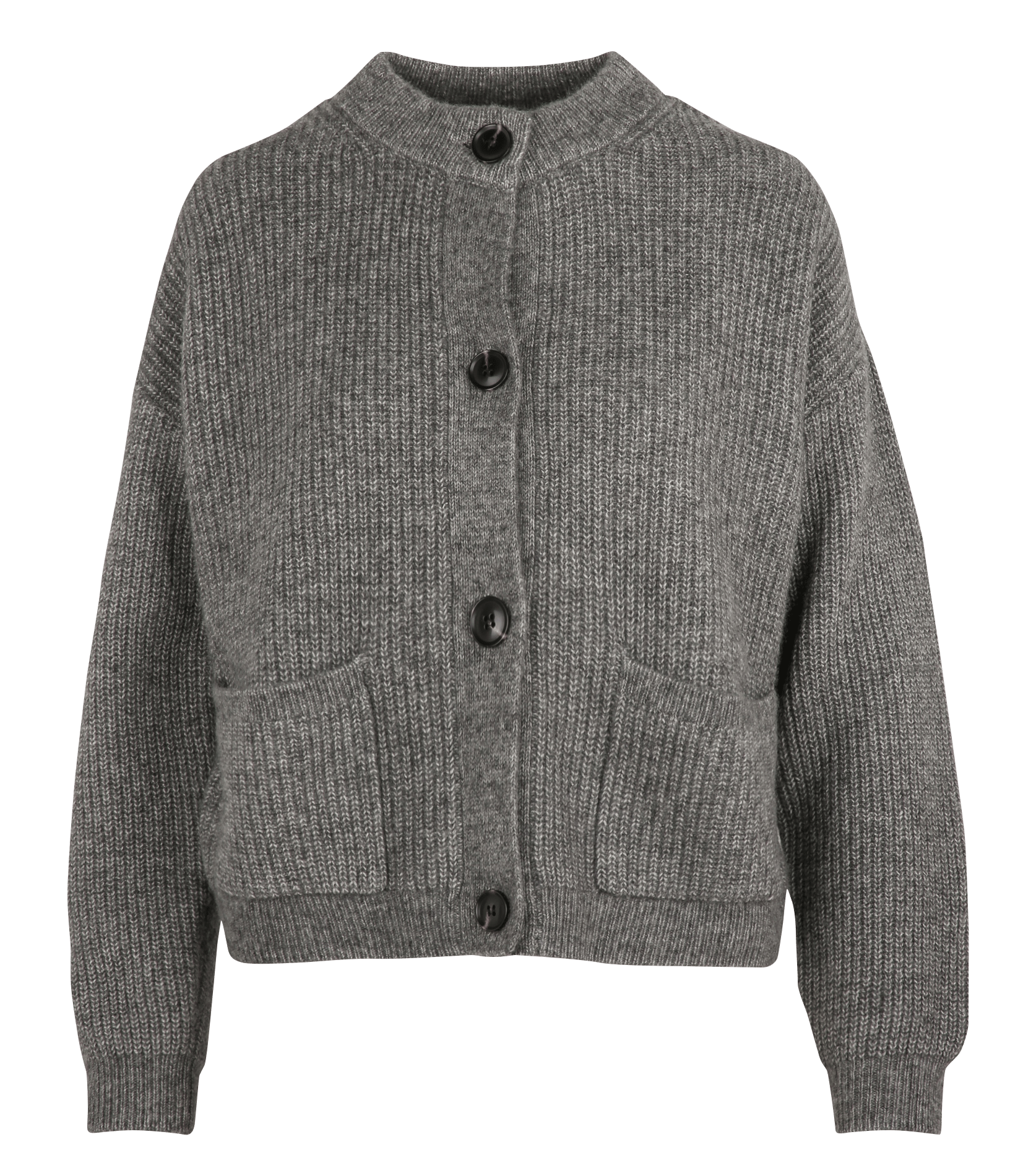 Cardigan droit en laine et coton JC SOPHIE Gris
