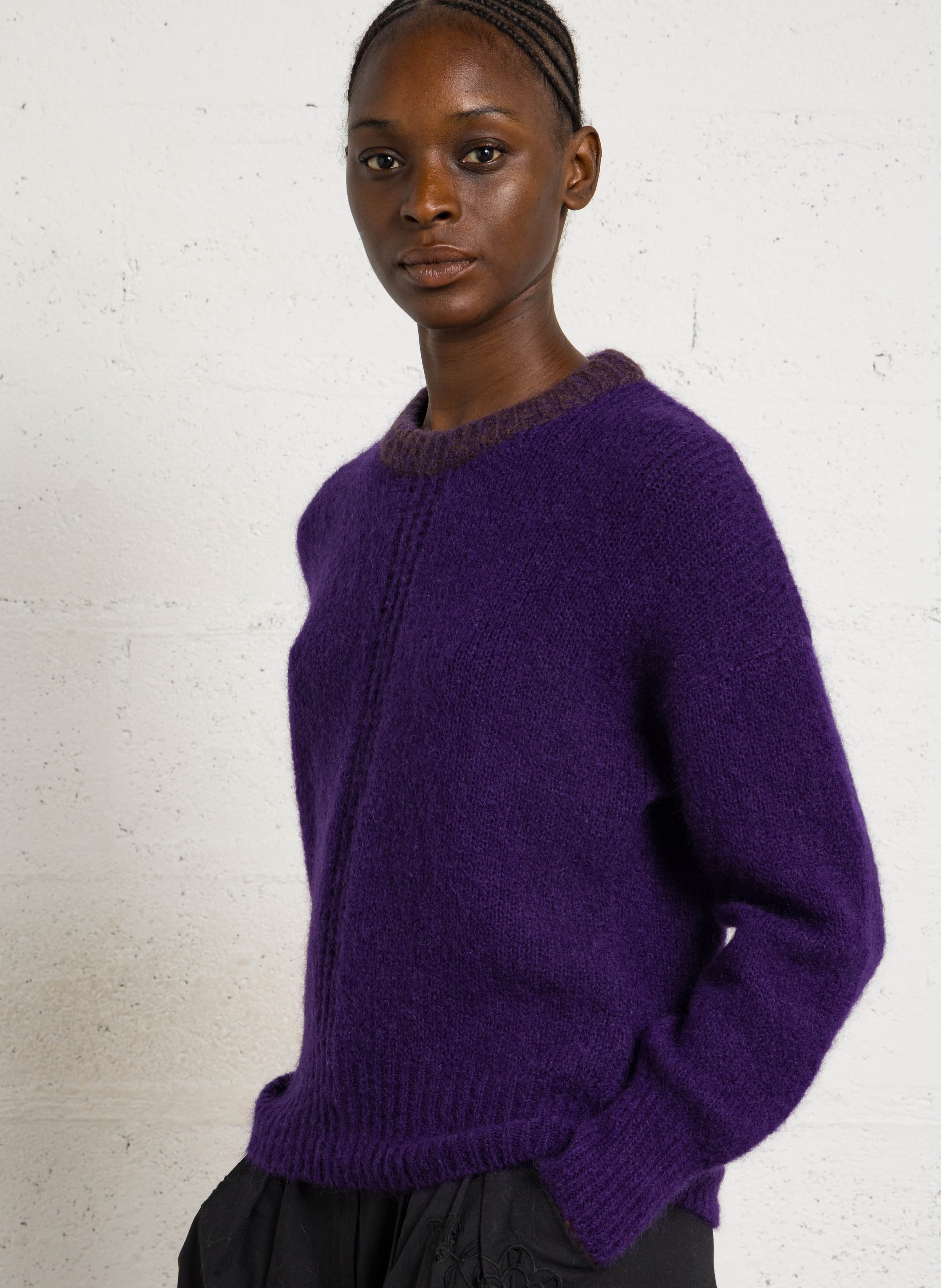 Gebreide trui met ronde hals MAISON ANJE Violet