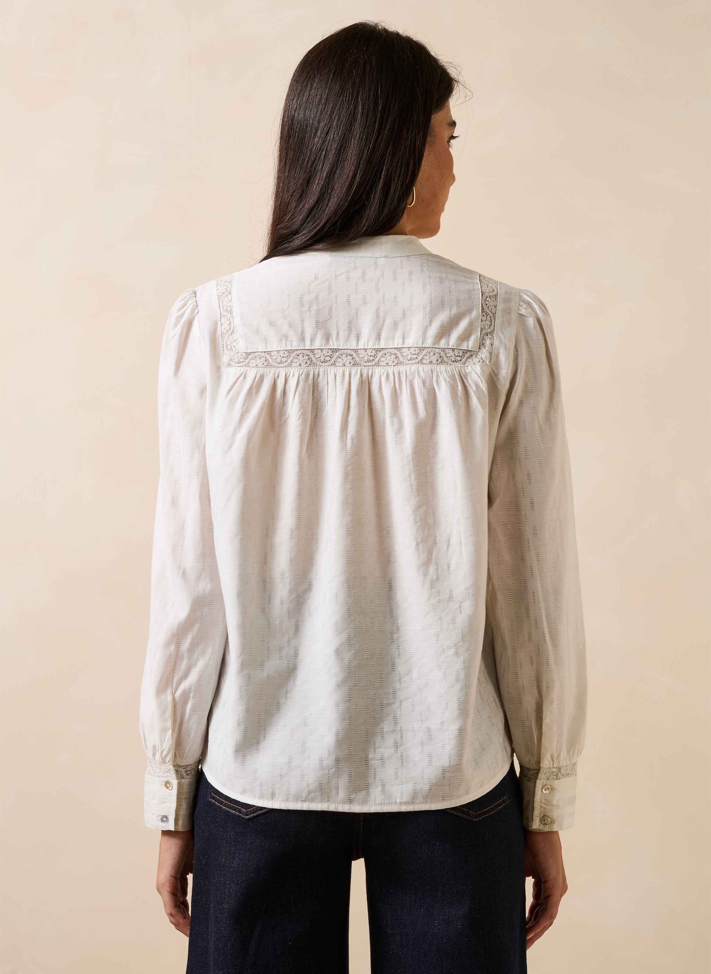 Blouse with round collar LA FEE MARABOUTEE White