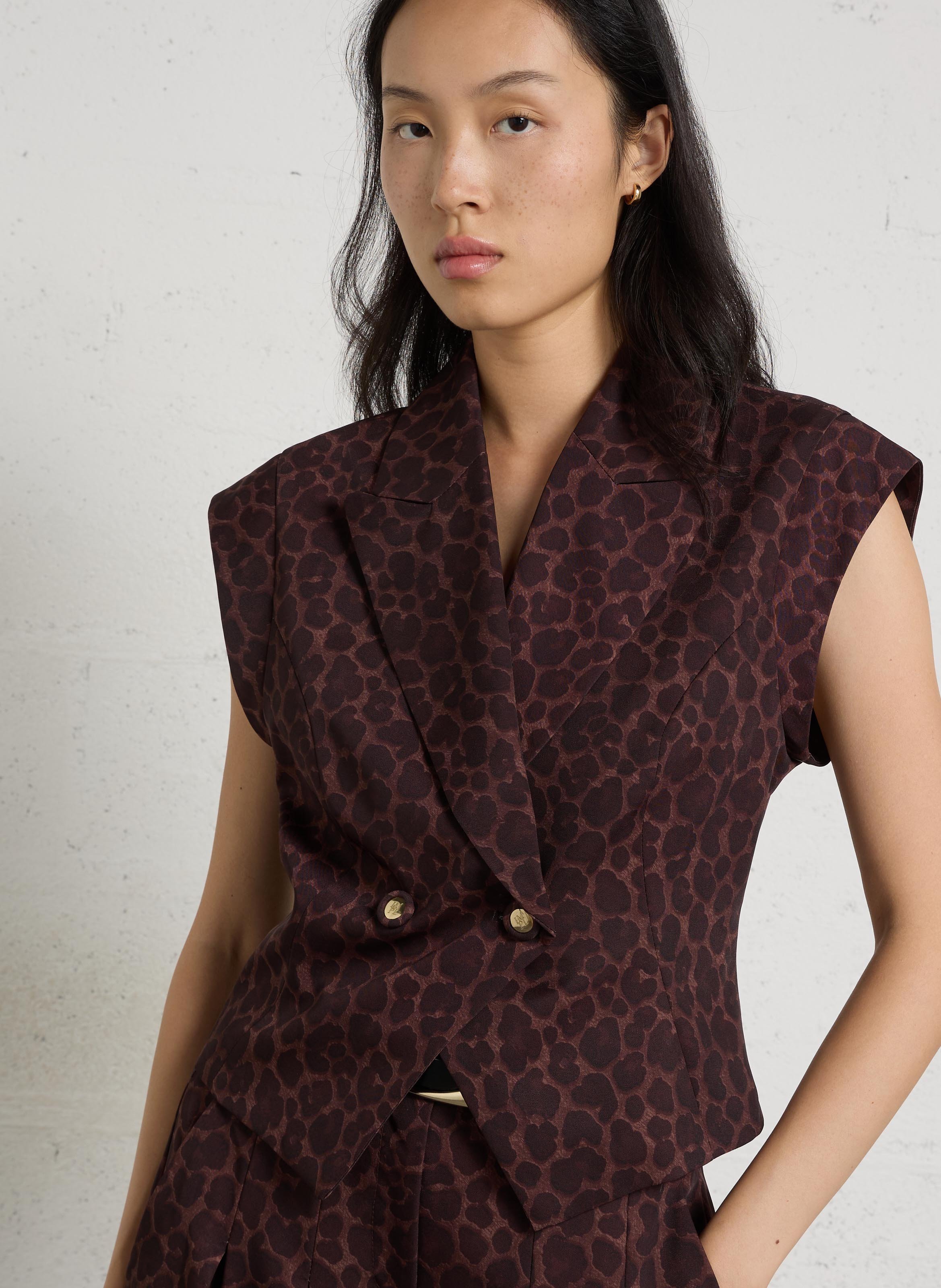 Taillierte Jacke mit Print IMPERIAL Braun