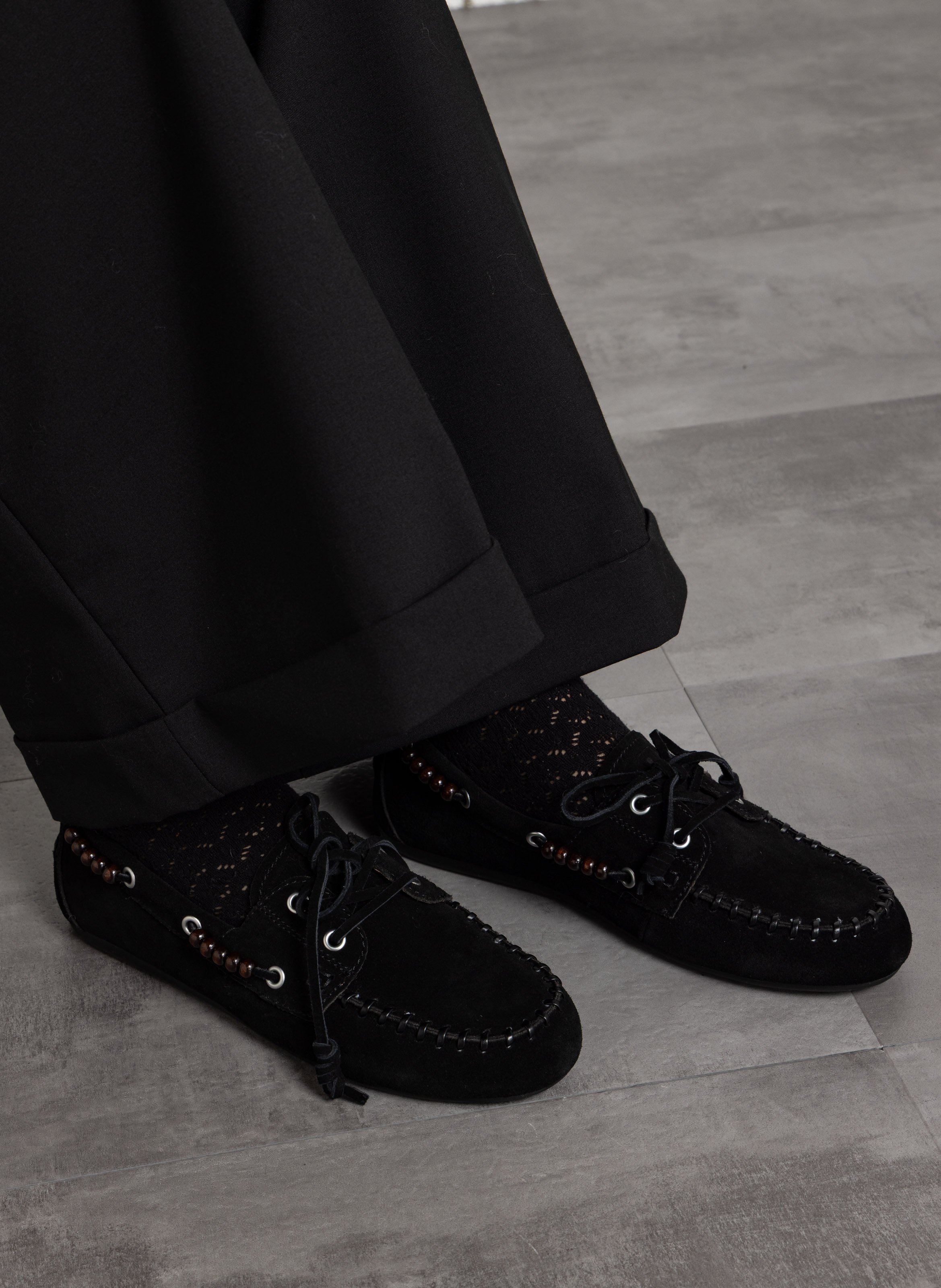 Suède veterschoenen BIBI LOU Zwart