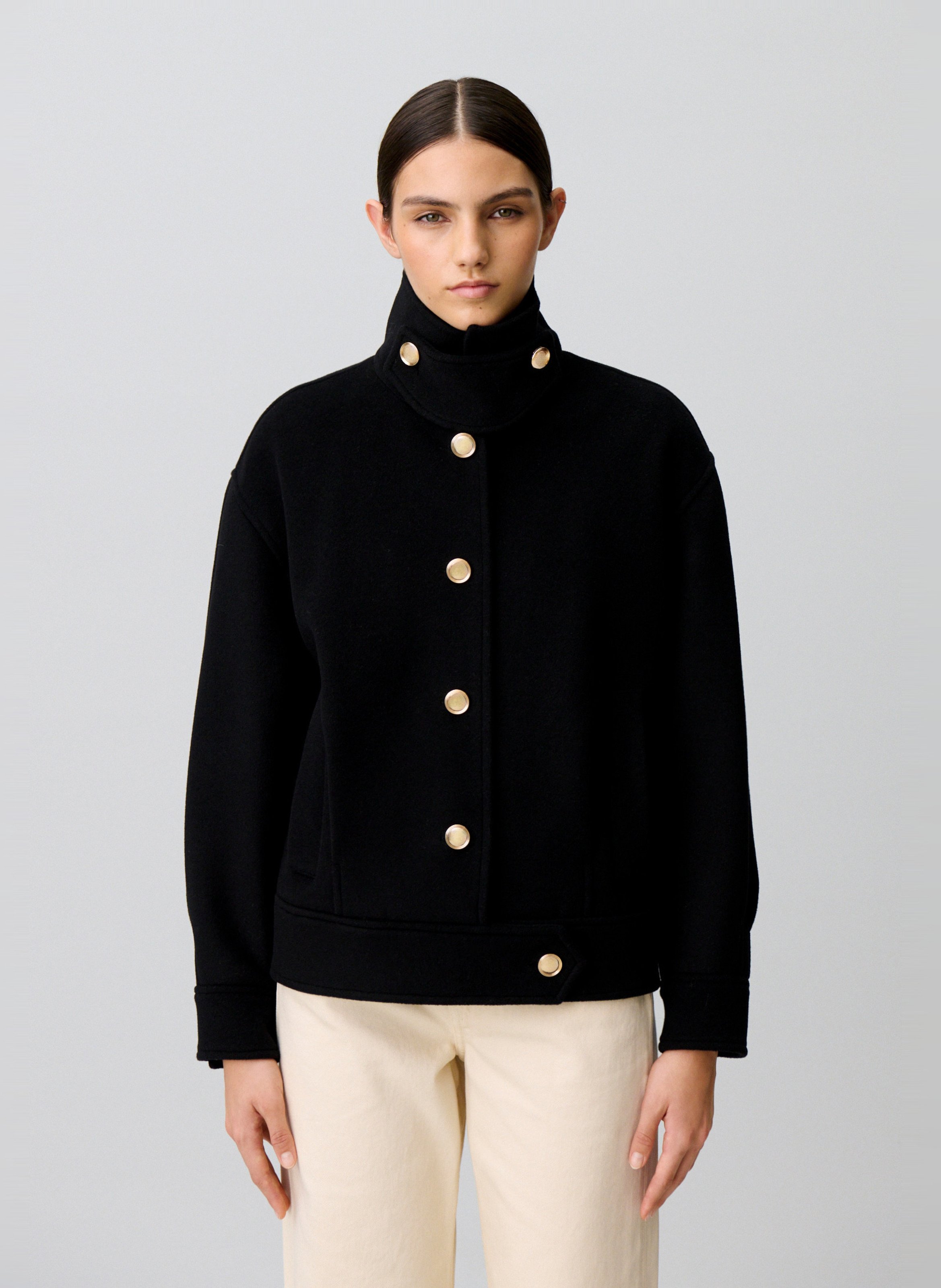 Gerade geschnittene Jacke aus Wollmix CLAUDIE PIERLOT Schwarz