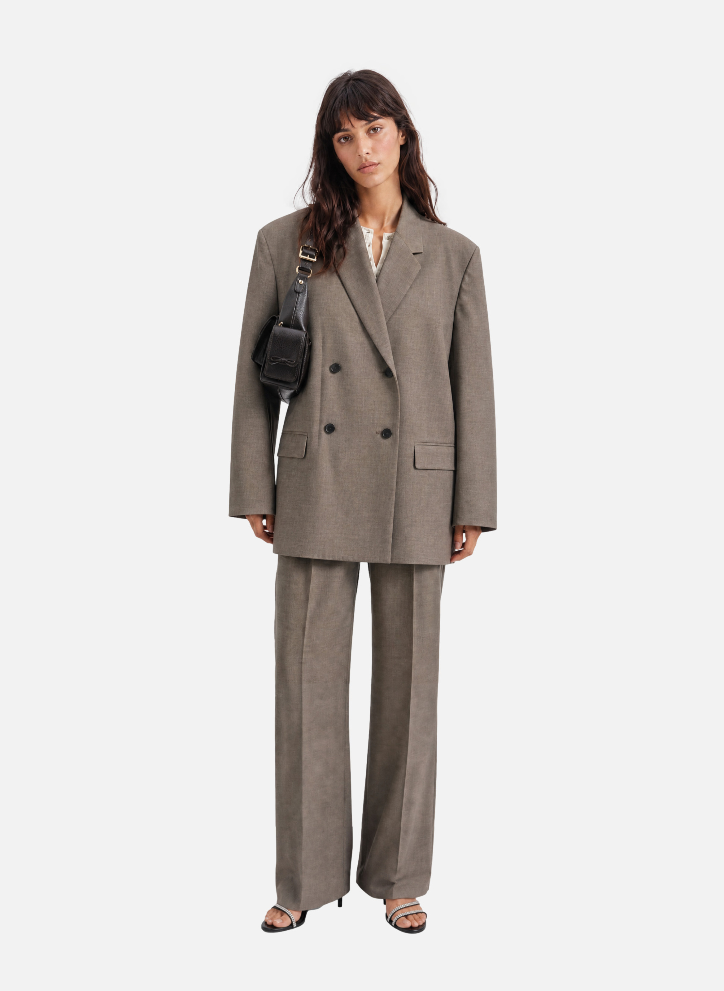 Wide wool tailored trousers THE KOOPLES Beige