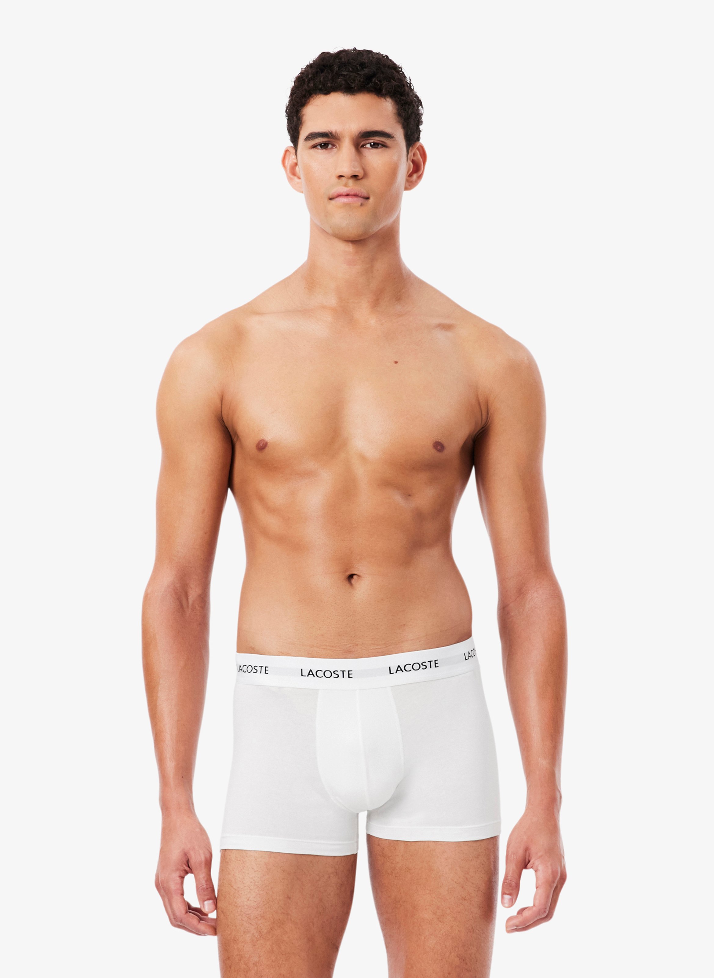 Set aus 3 kurzen Boxershorts aus gemischter Baumwolle LACOSTE Weiss