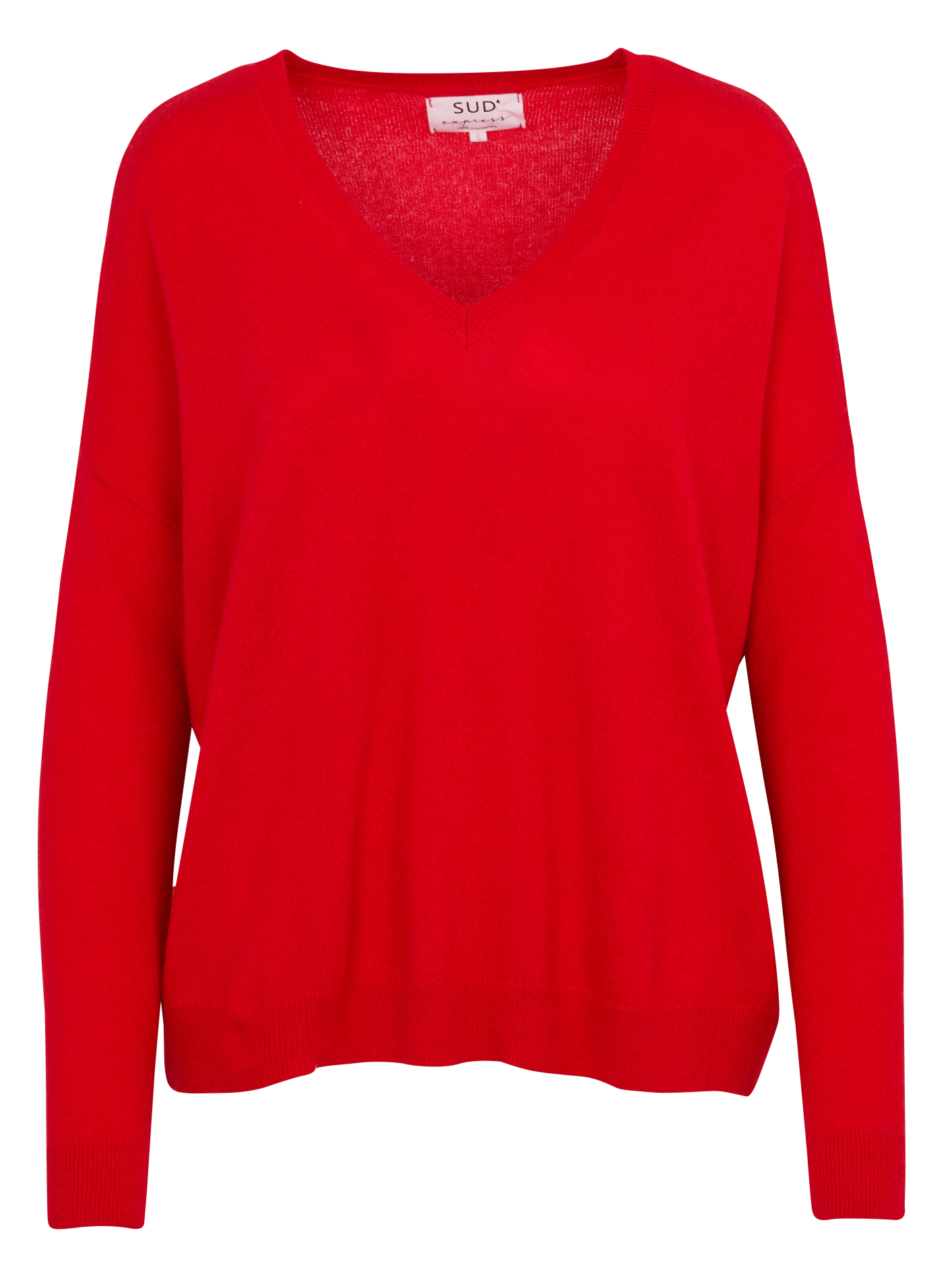 Wijde trui van kasjmier SUD EXPRESS Rood