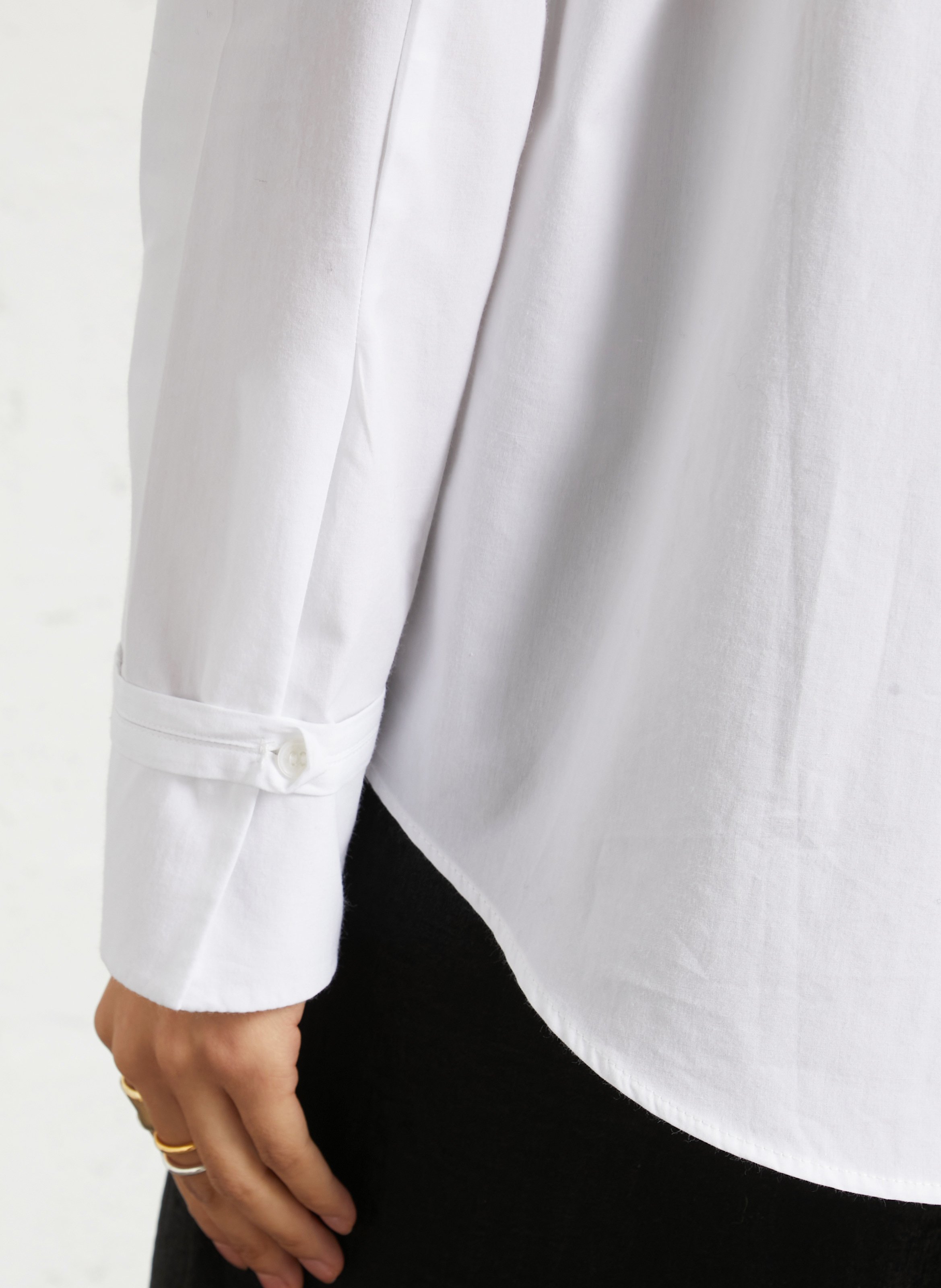 Straight shirt with classic cotton collar IKKS White