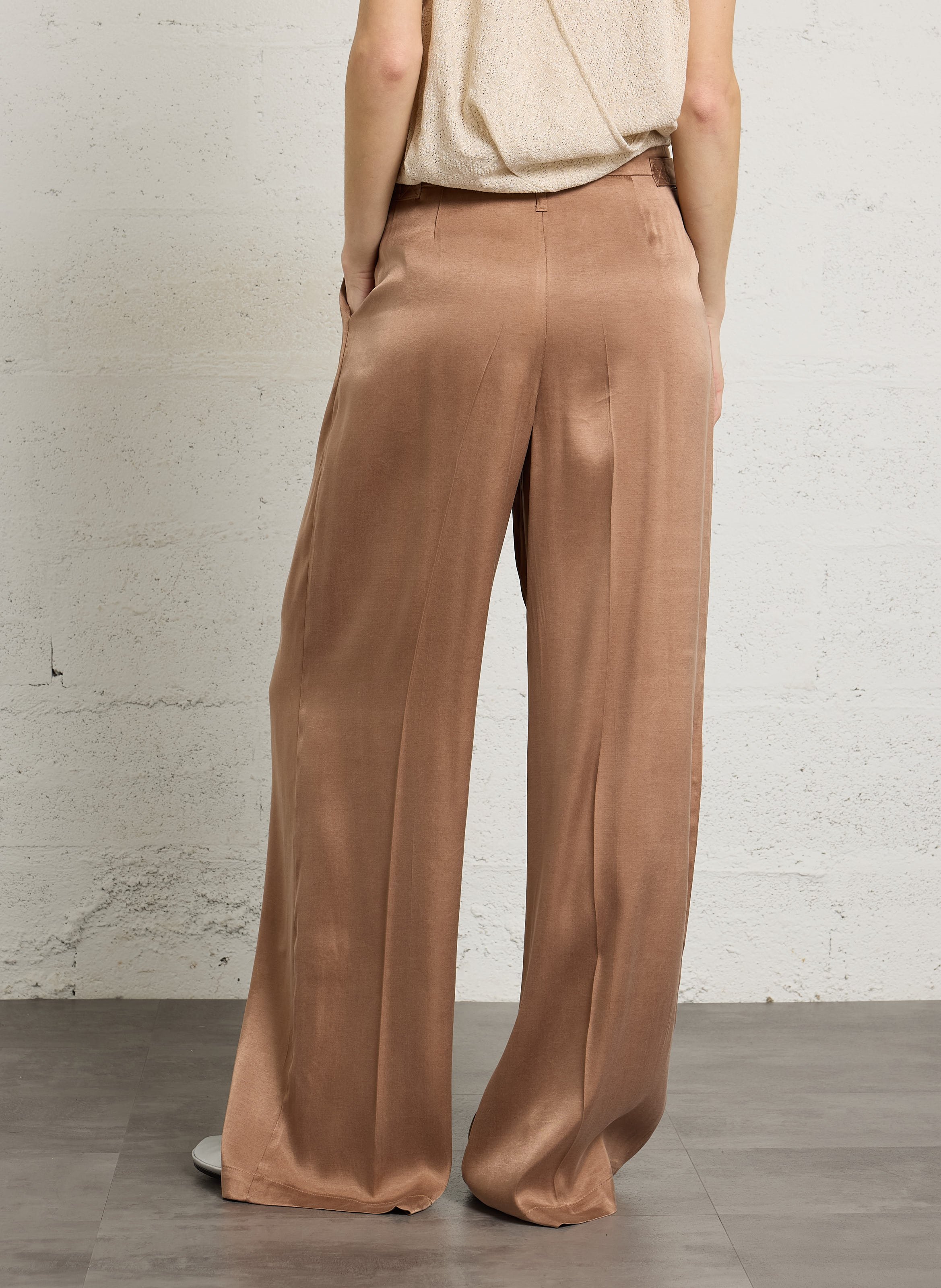 Weite, satinierte Hose IKKS Braun