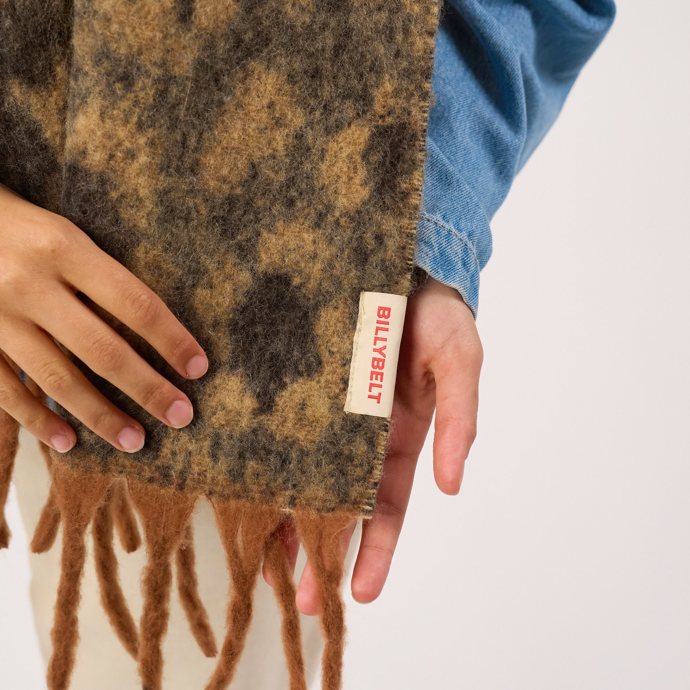 Regular wool scarf BILLYBELT Brown