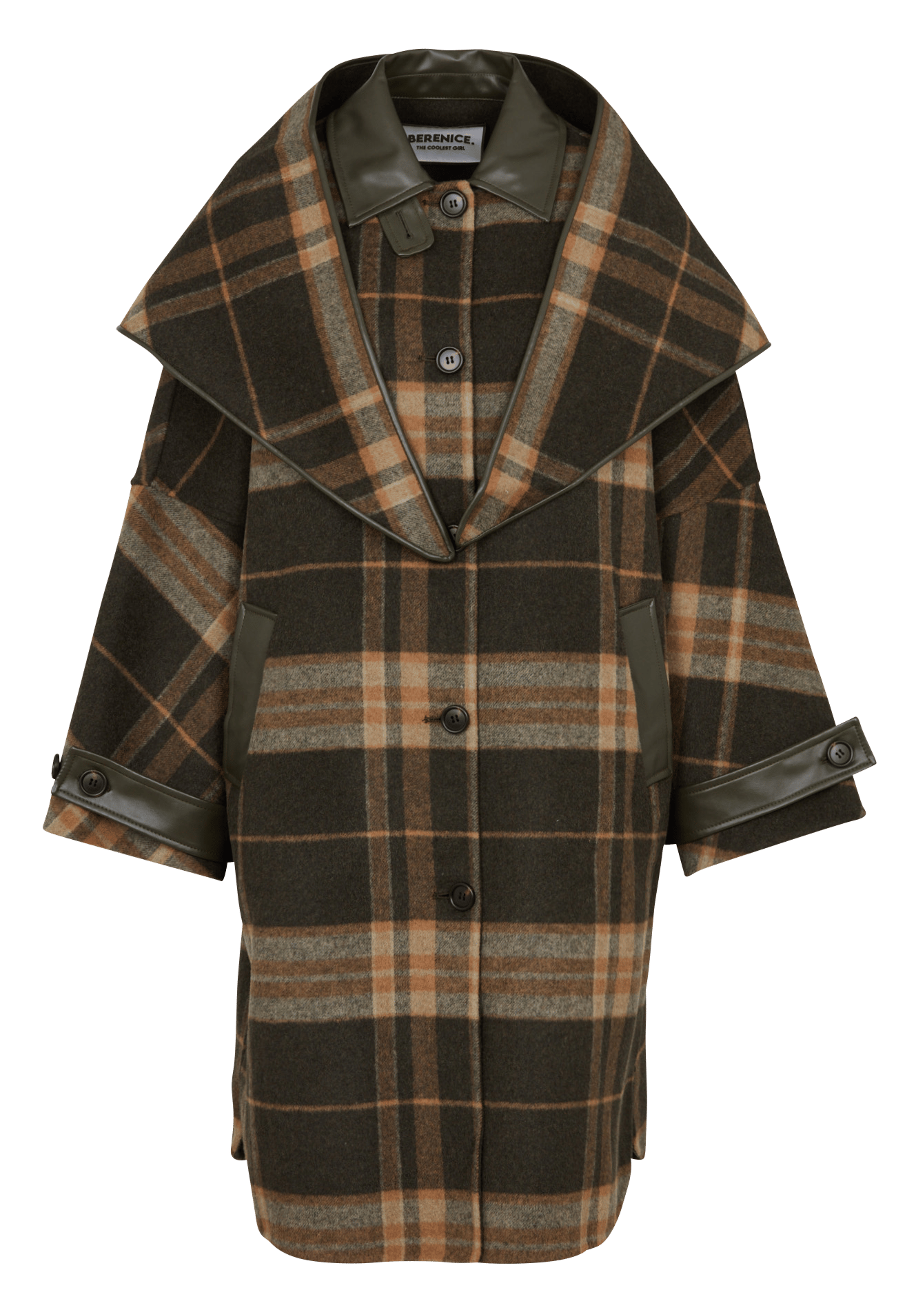 Oversized wool-mix coat BERENICE Khaki