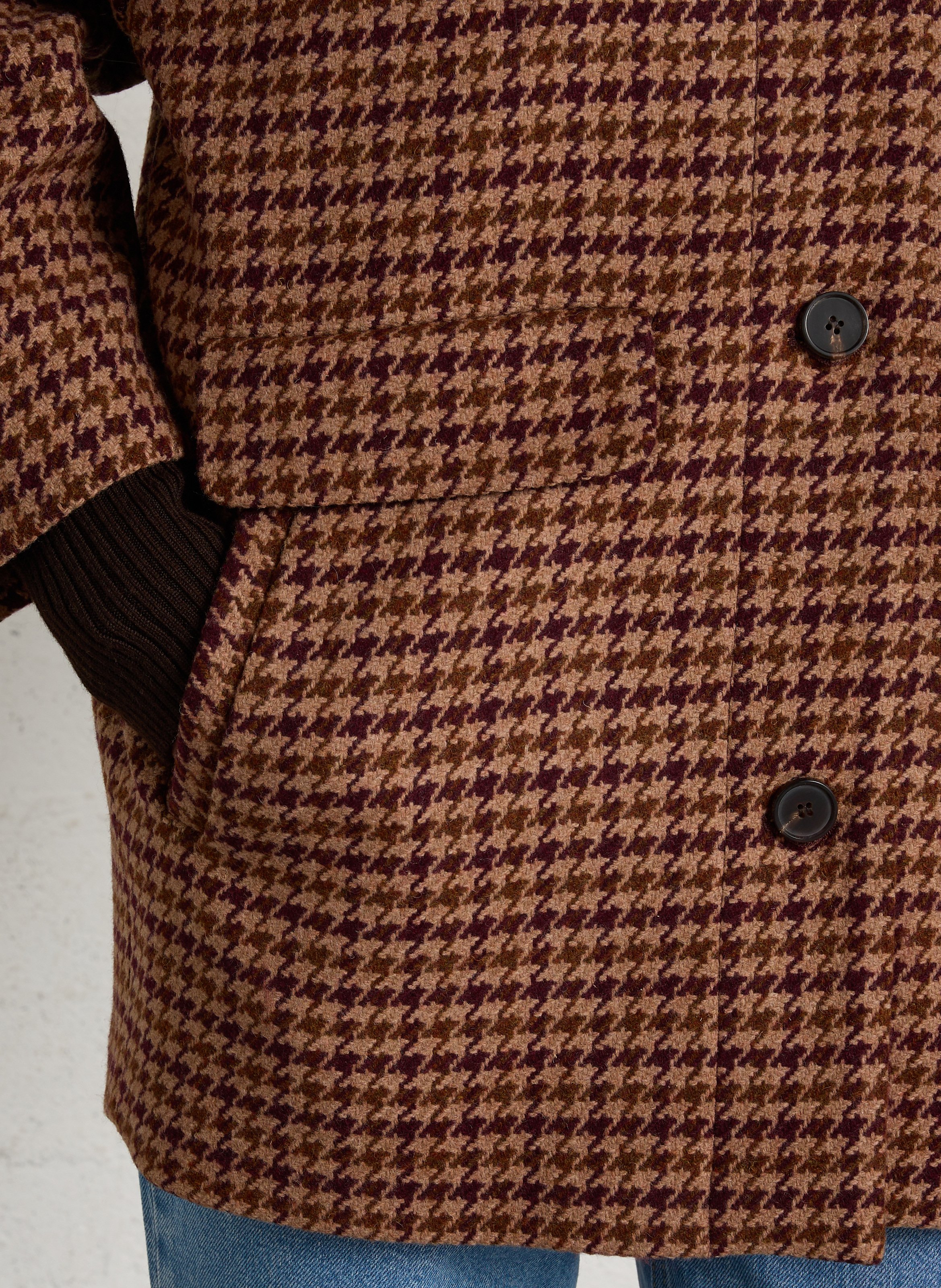 Manteau motif pied-de-poule en laine mélangée MAISON 123 Beige