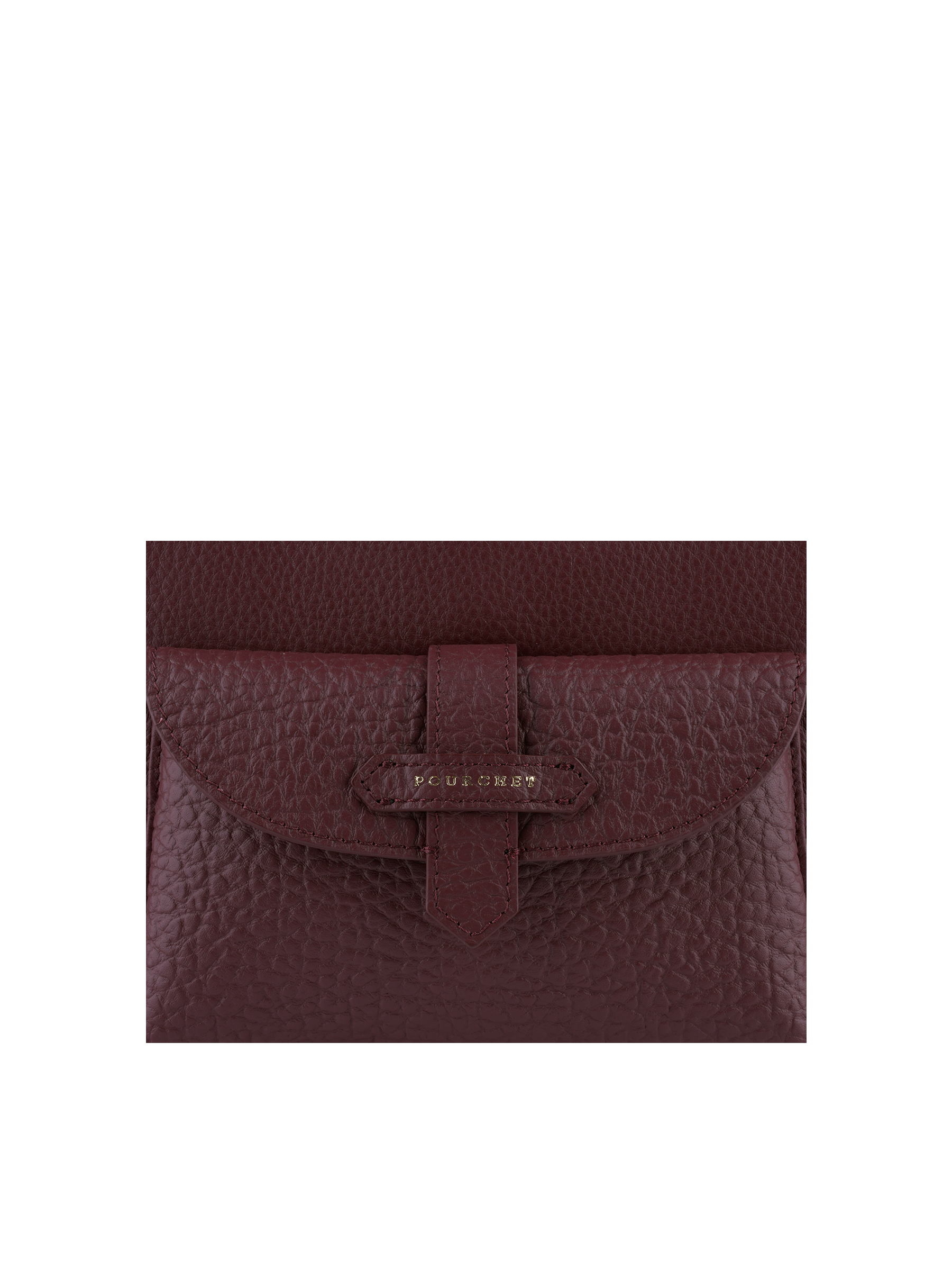 Calfskin leather handbag POURCHET Red