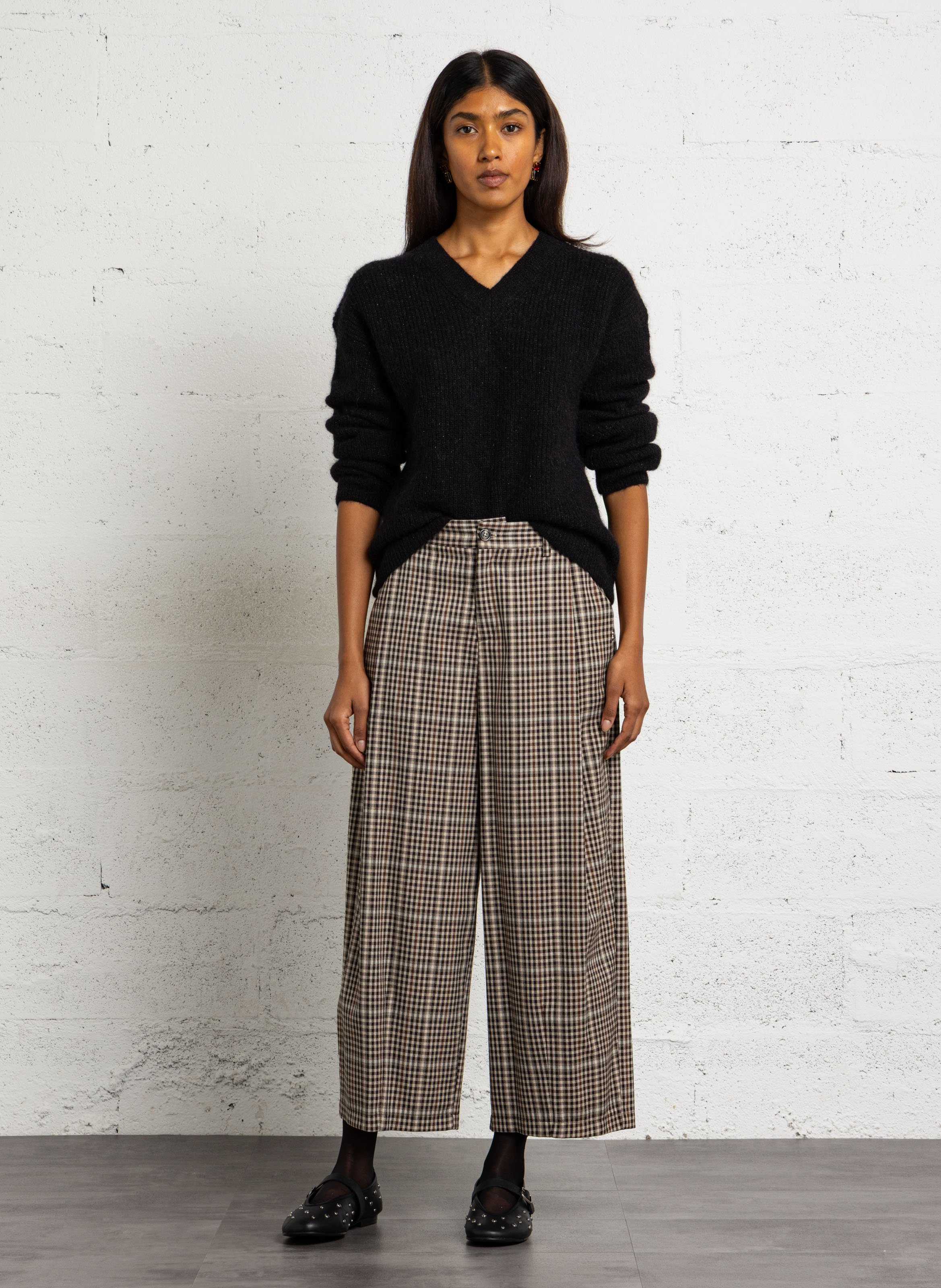 Pleated balloon trousers PLEASE Brown