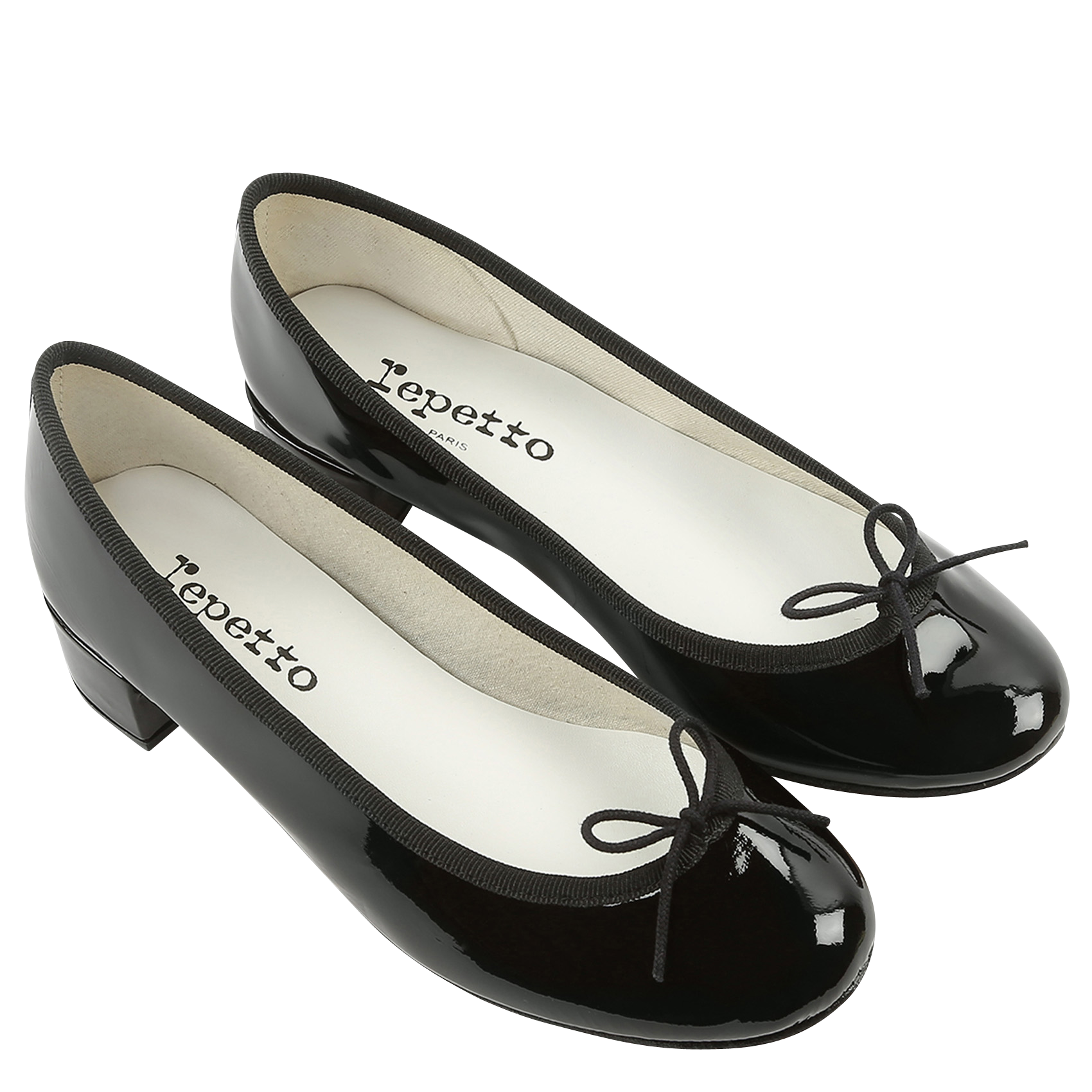 Heeled patent leather ballet pumps REPETTO Black