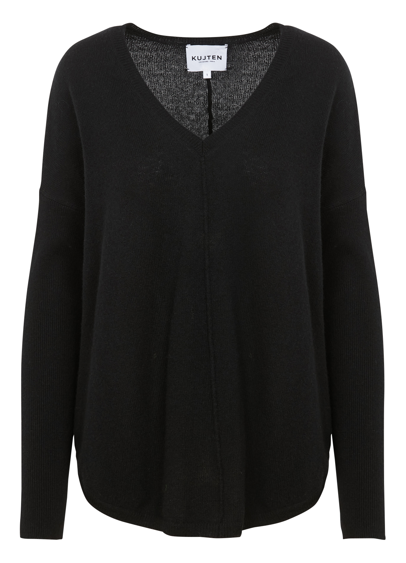 Pull col V oversize en cachemire KUJTEN Noir