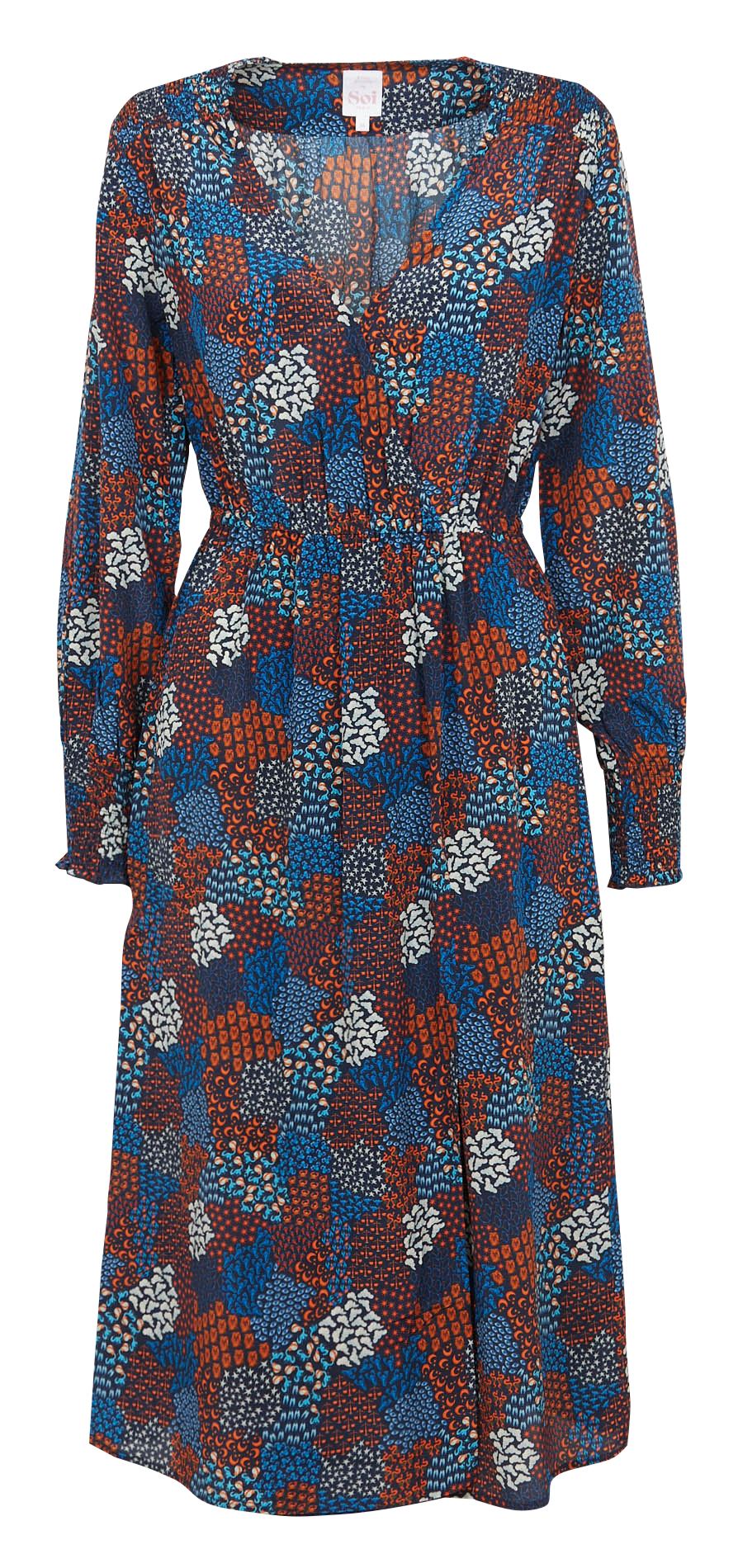 Robe longue col V en soie SOI PARIS