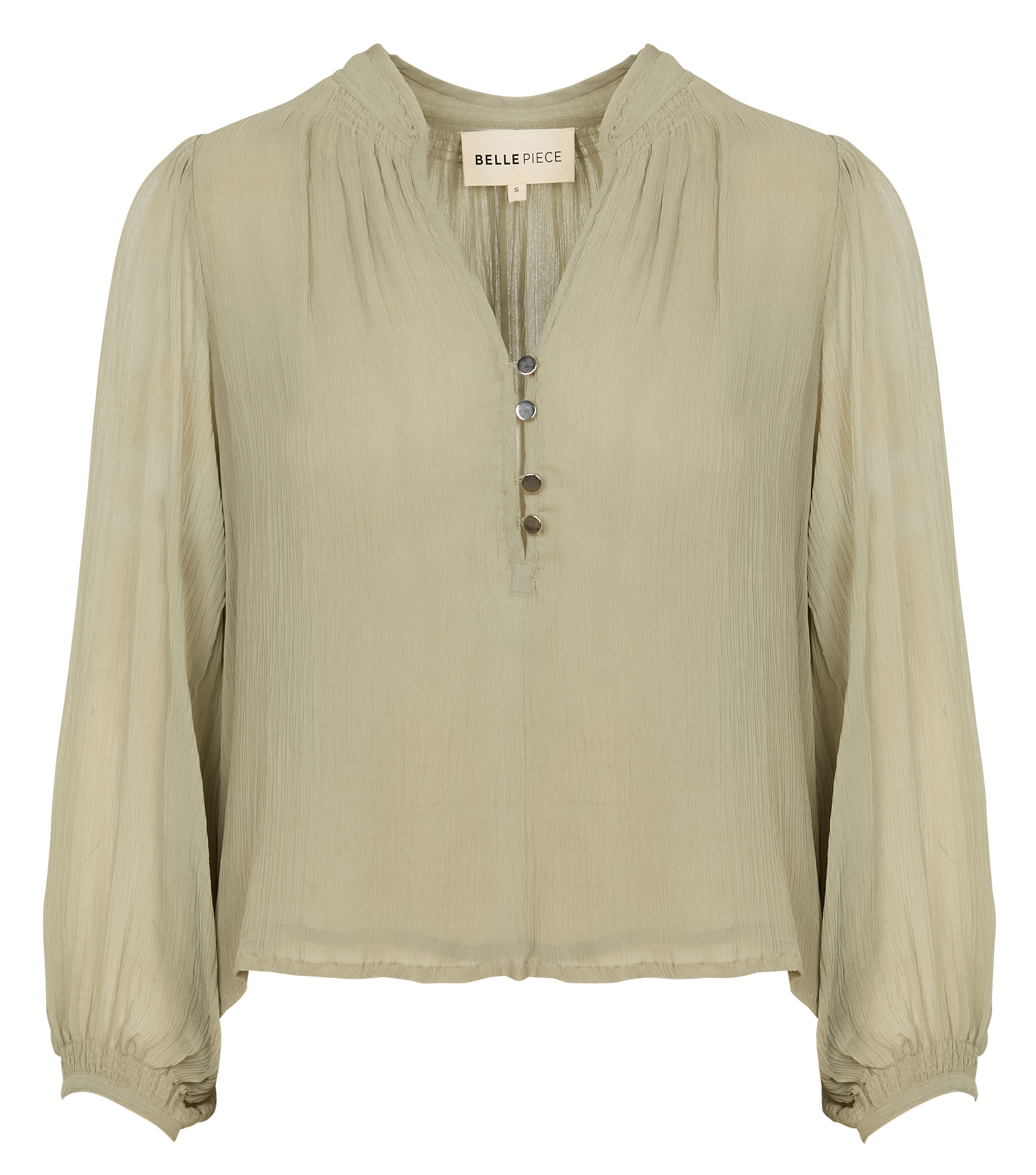 Loose-fit textured blouse BELLEPIECE Beige