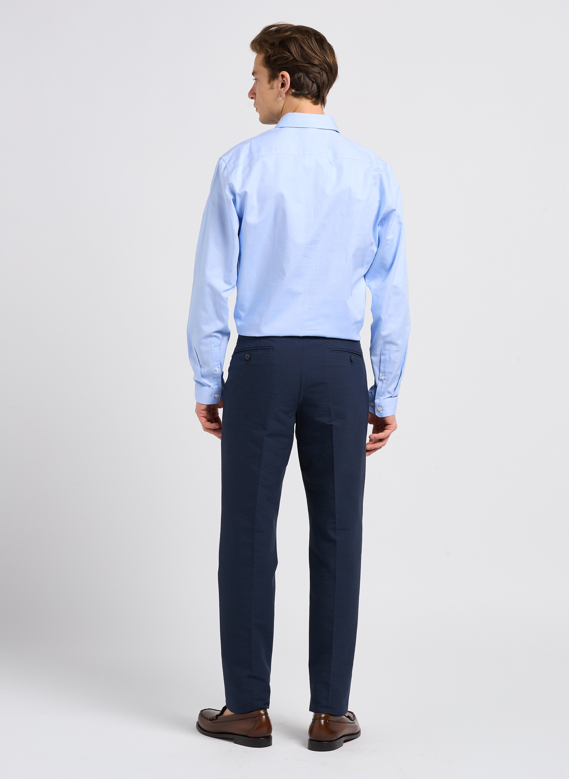 Baumwollhemd mit klassischem Kragen, Slim Fit AU PRINTEMPS PARIS Blau