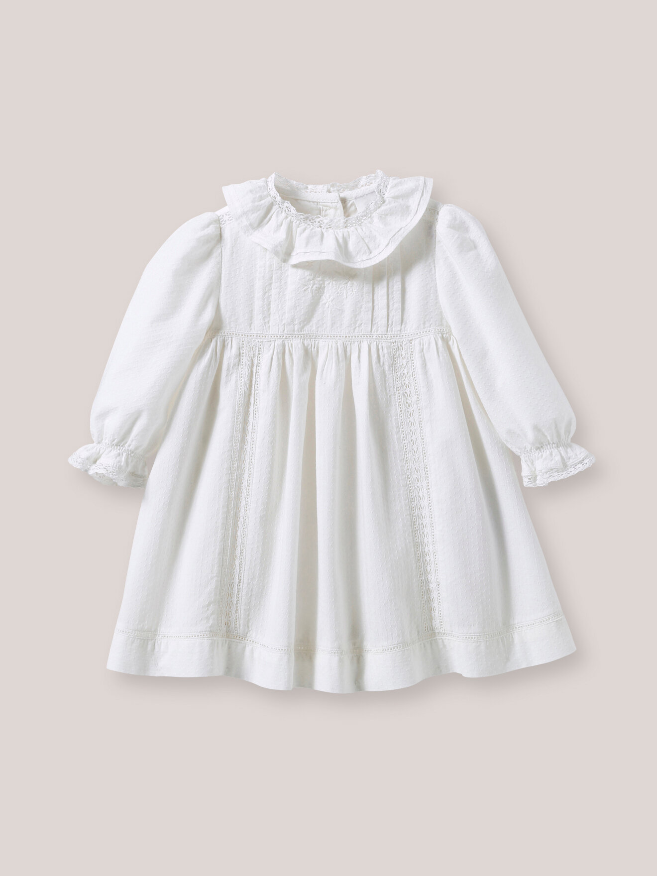 Robe De Poupée 42 Cm – Coton Blanc à Fleurs, Style Jumeau, Fabrication France