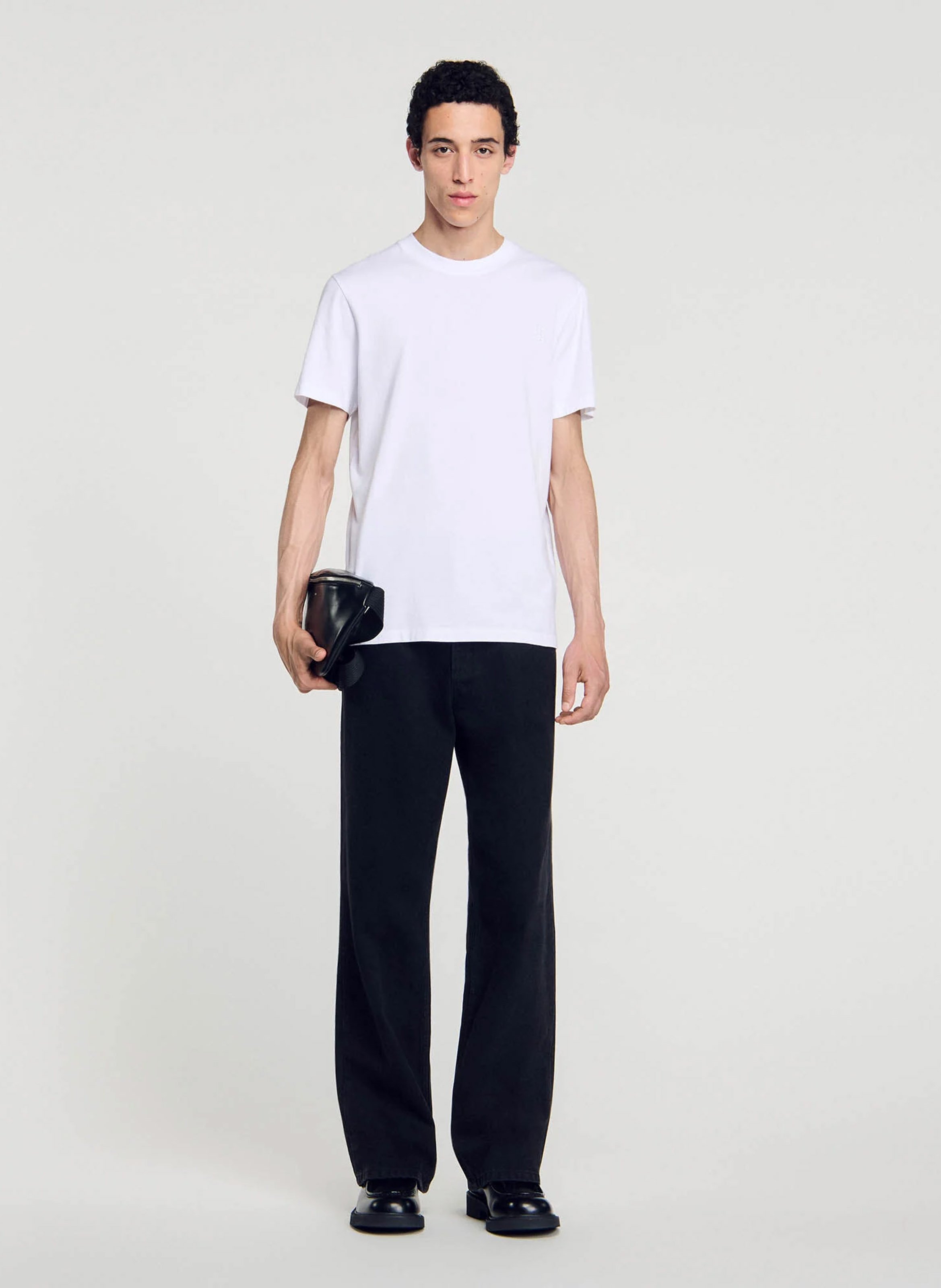 Round-neck cotton T-shirt White