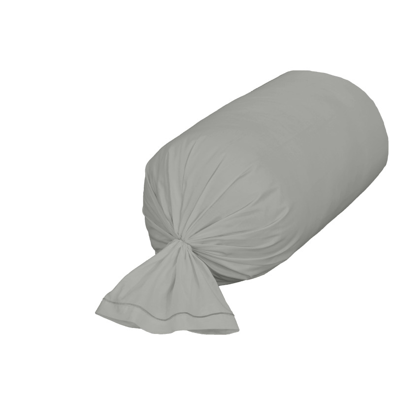 100% Pure Cotton Bolster Pillowcase COTON PUR Grey