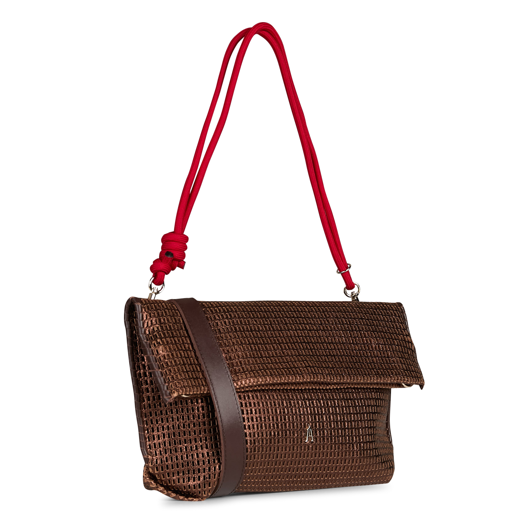 Sac bandoulière en cuir ajouré CRAIE STUDIO Marron