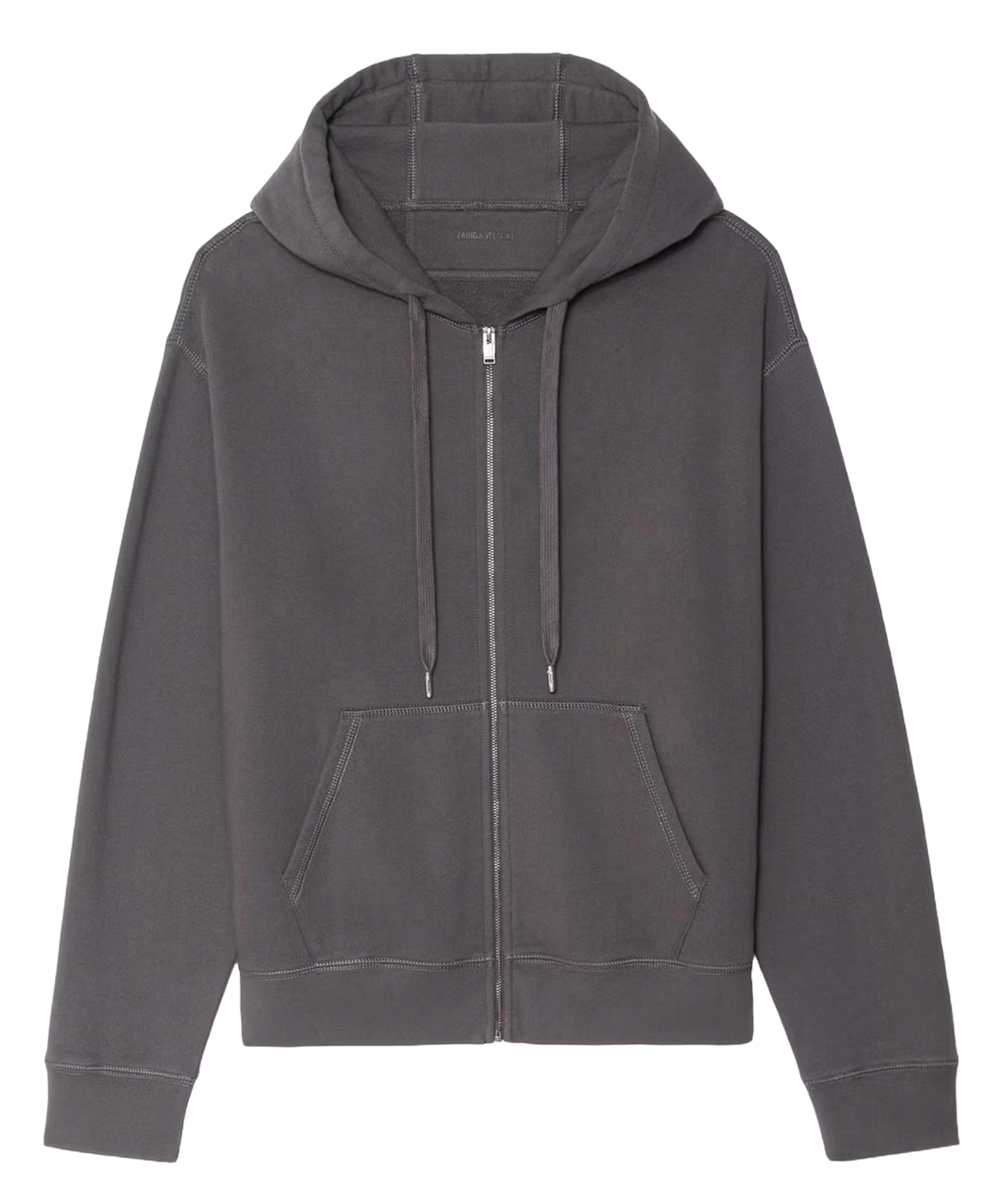 Sweat à capuche droit en coton ZADIG&amp;VOLTAIRE Marron