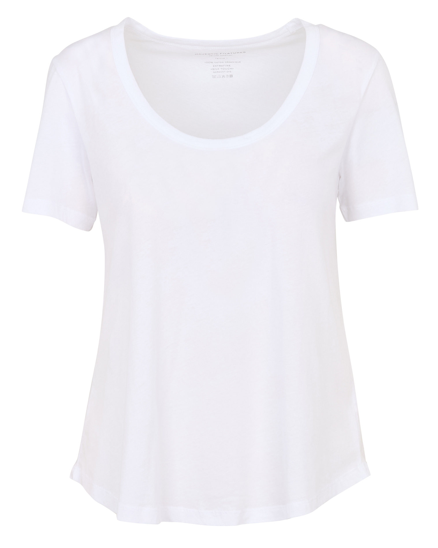 Tee-shirt droit en lin MAJESTIC FILATURES Blanc