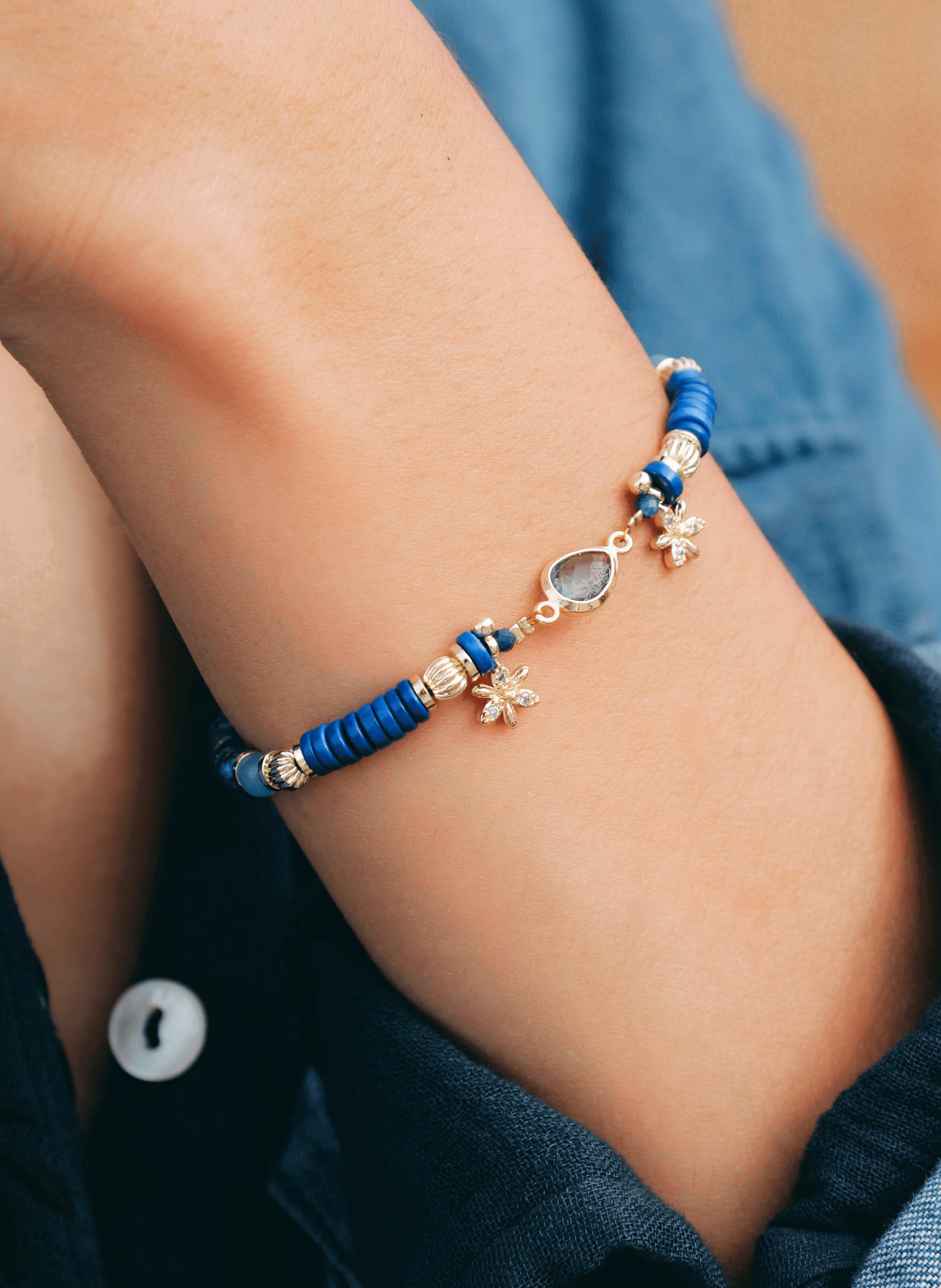 Adjustable bead bracelet HIPANEMA Blue