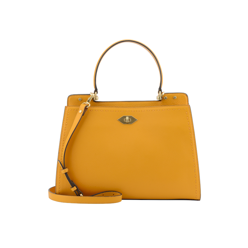 Handbag - cowhide leather POURCHET Red