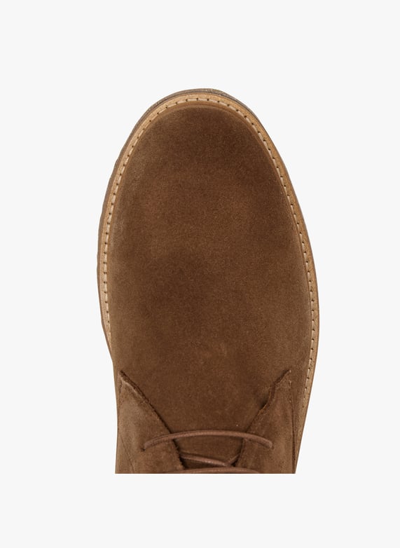 Lace-up suede leather ankle boots | Brown by SCHMOOVE Lace-up suede leather ankle boots Brown