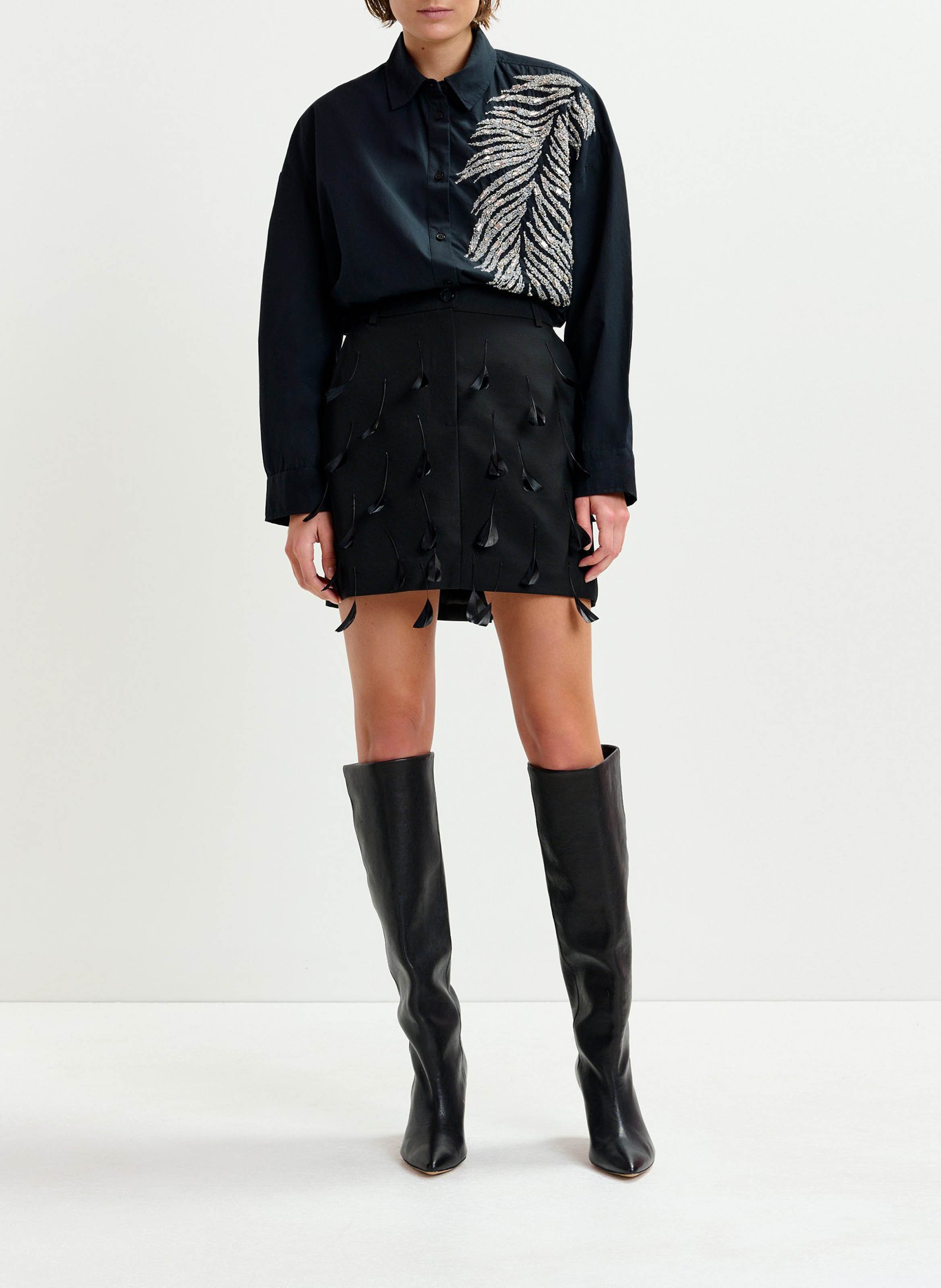 Chemise oversize brodée ESSENTIEL ANTWERP Noir