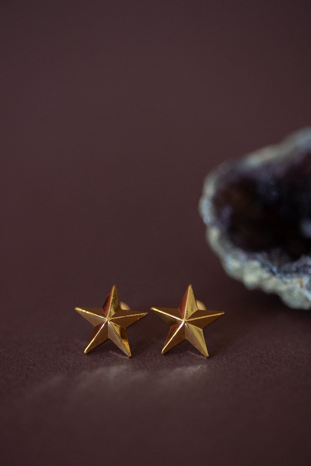 Star stud earrings silver-plated MONSIEUR SIMONE Golden