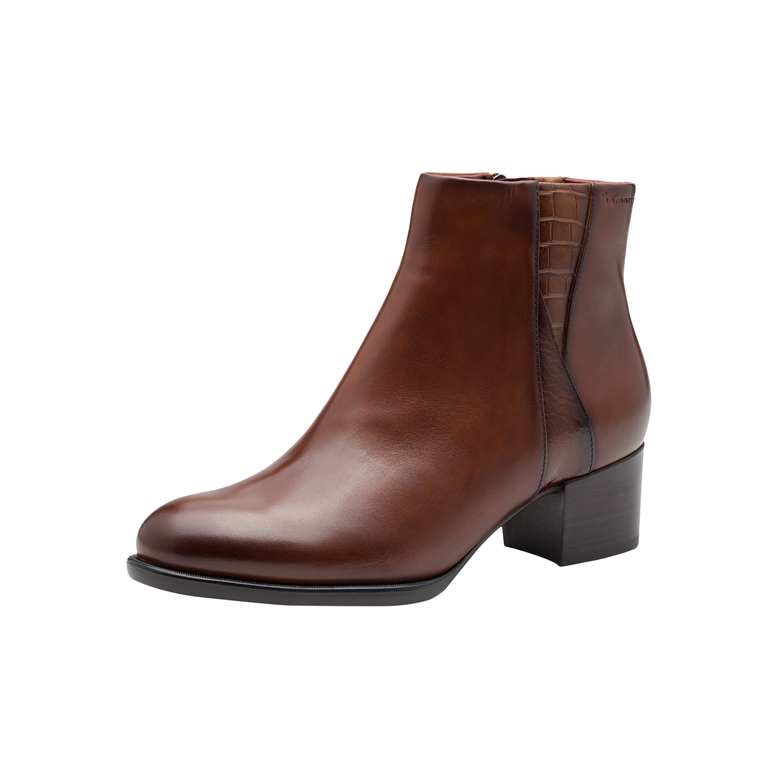 Leather heeled ankle boot TAMARIS Brown