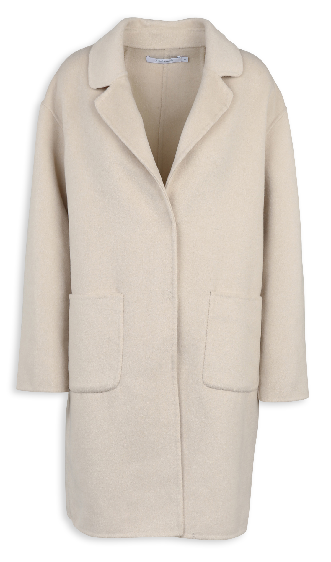 Manteau droit uni à poches en laine mélangée LA FEE MARABOUTEE Blanc