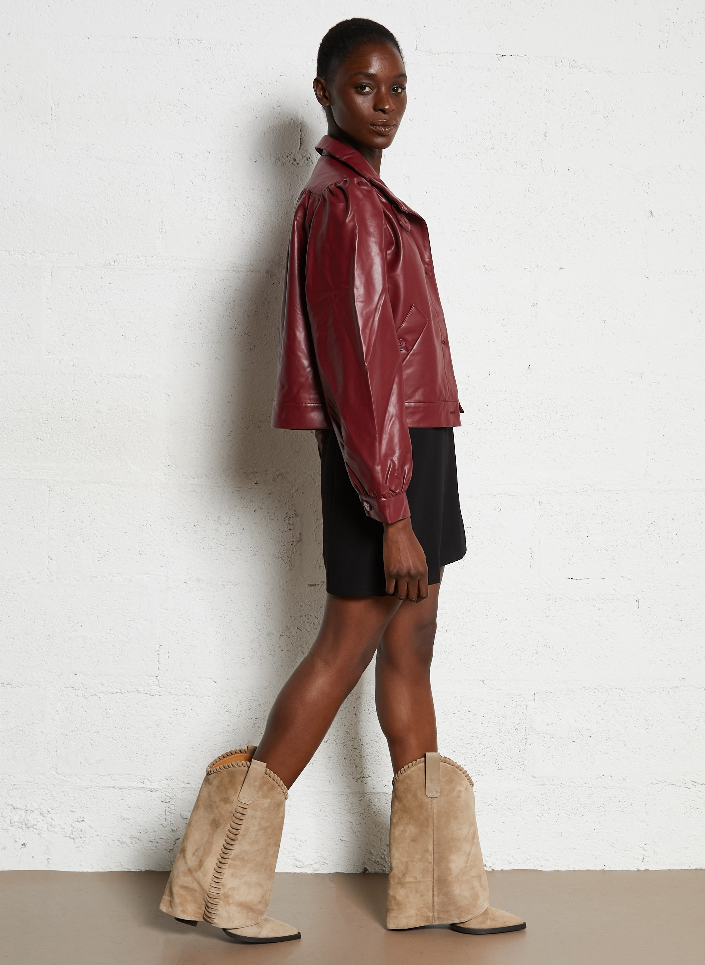 Bottes à talons en suède TORAL Marron