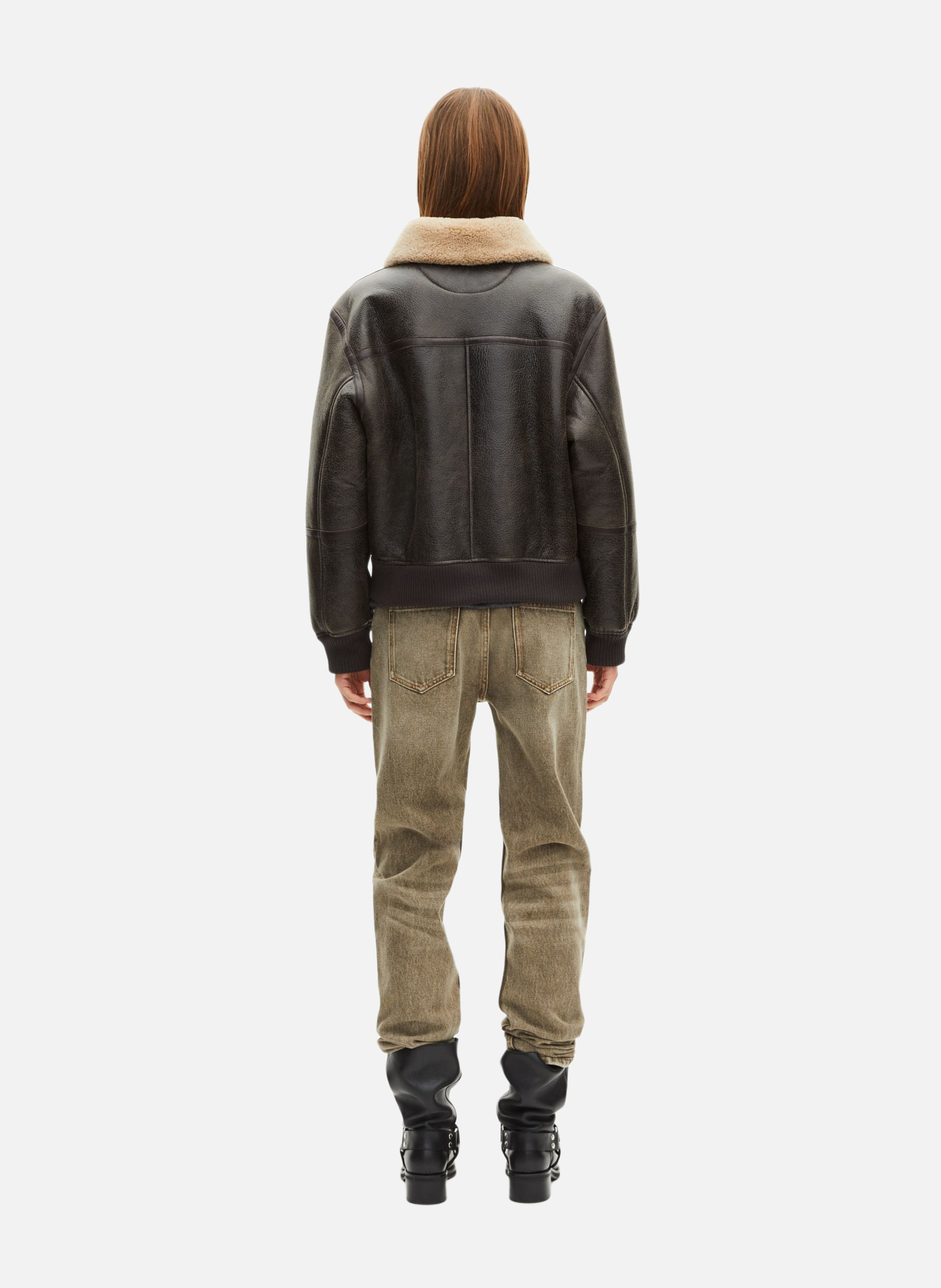 Short shearling coat THE KOOPLES Brown