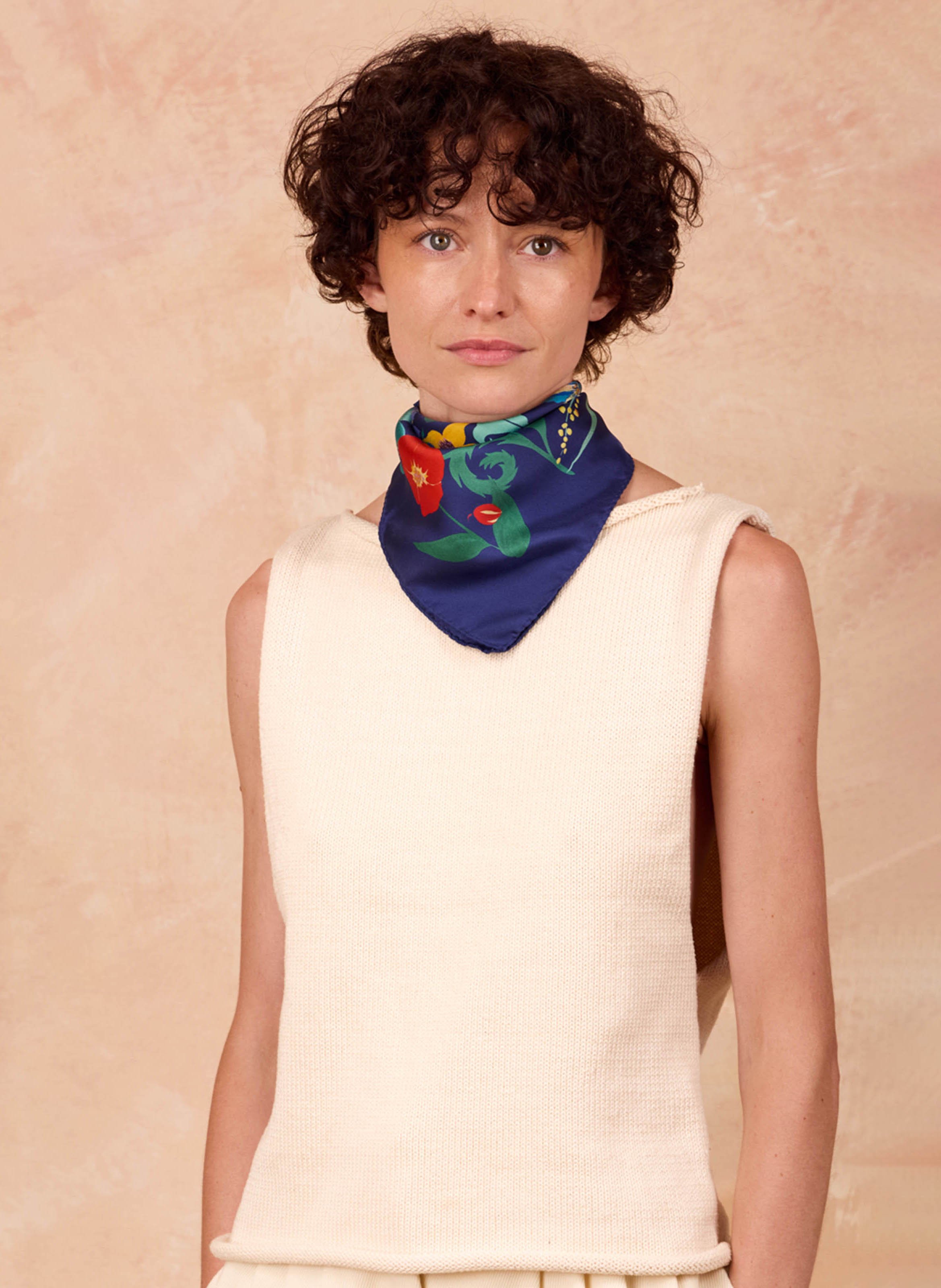 Floaty silk scarf PETITJEAN PARIS Blue