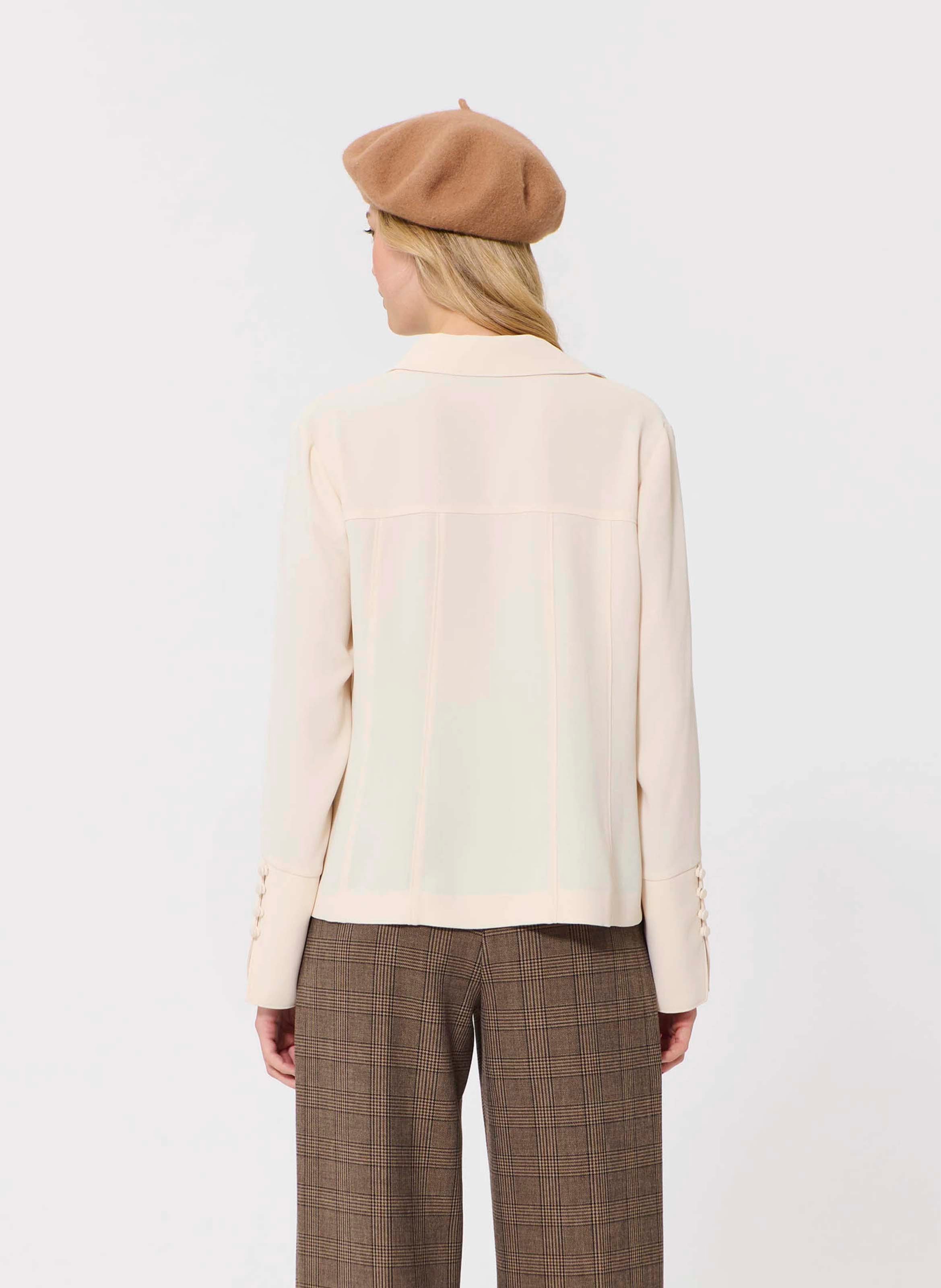 Langarm-Polo-Shirt uni TARA JARMON Beige