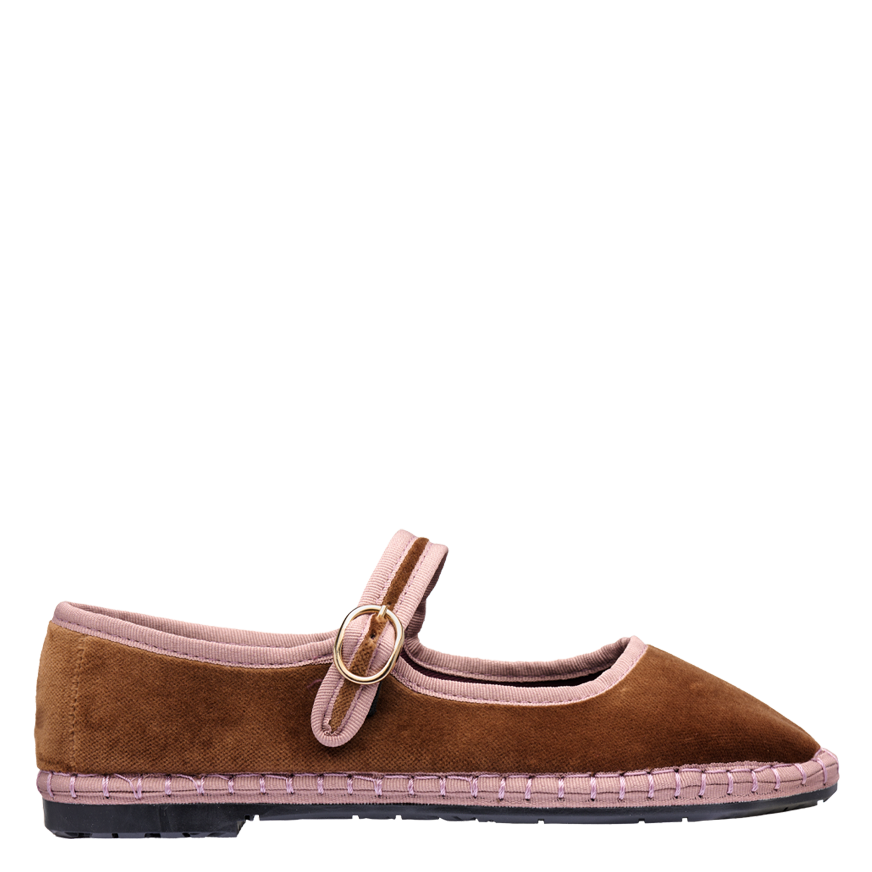 Cotton ballerina flats FLABELUS Brown