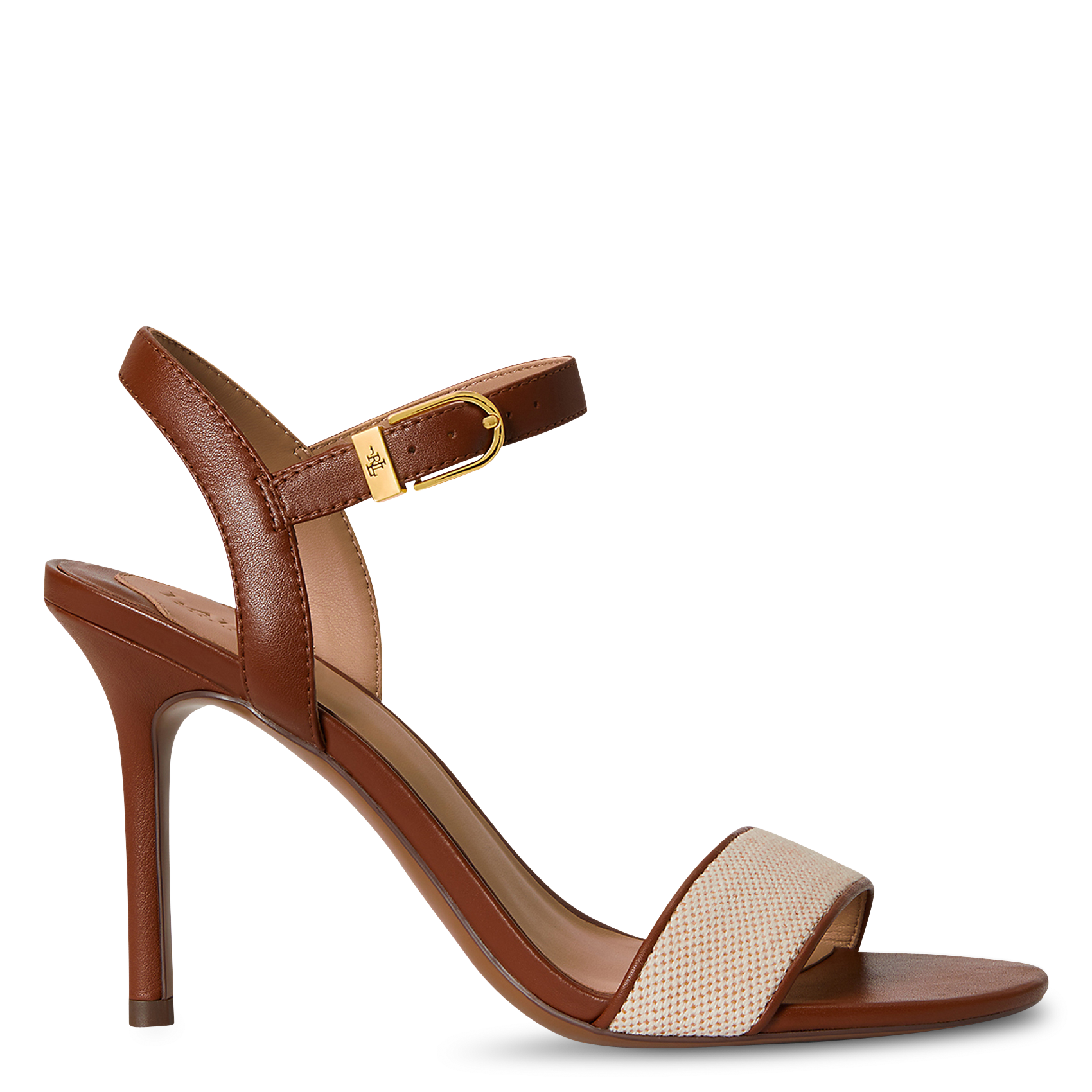 Sandales hautes en cuir mélangé LAUREN RALPH LAUREN Marron