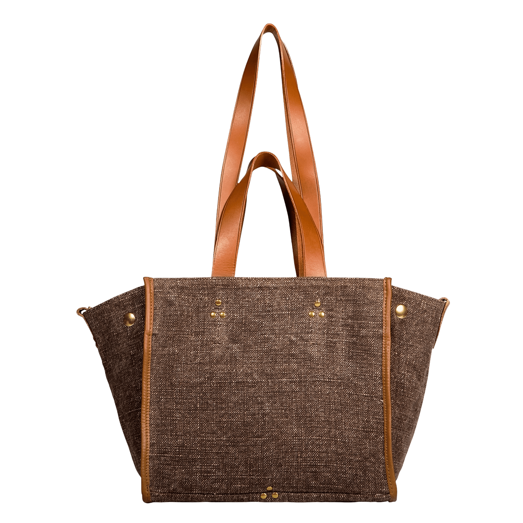 Sac cabas en lin et cuir JEROME DREYFUSS Marron