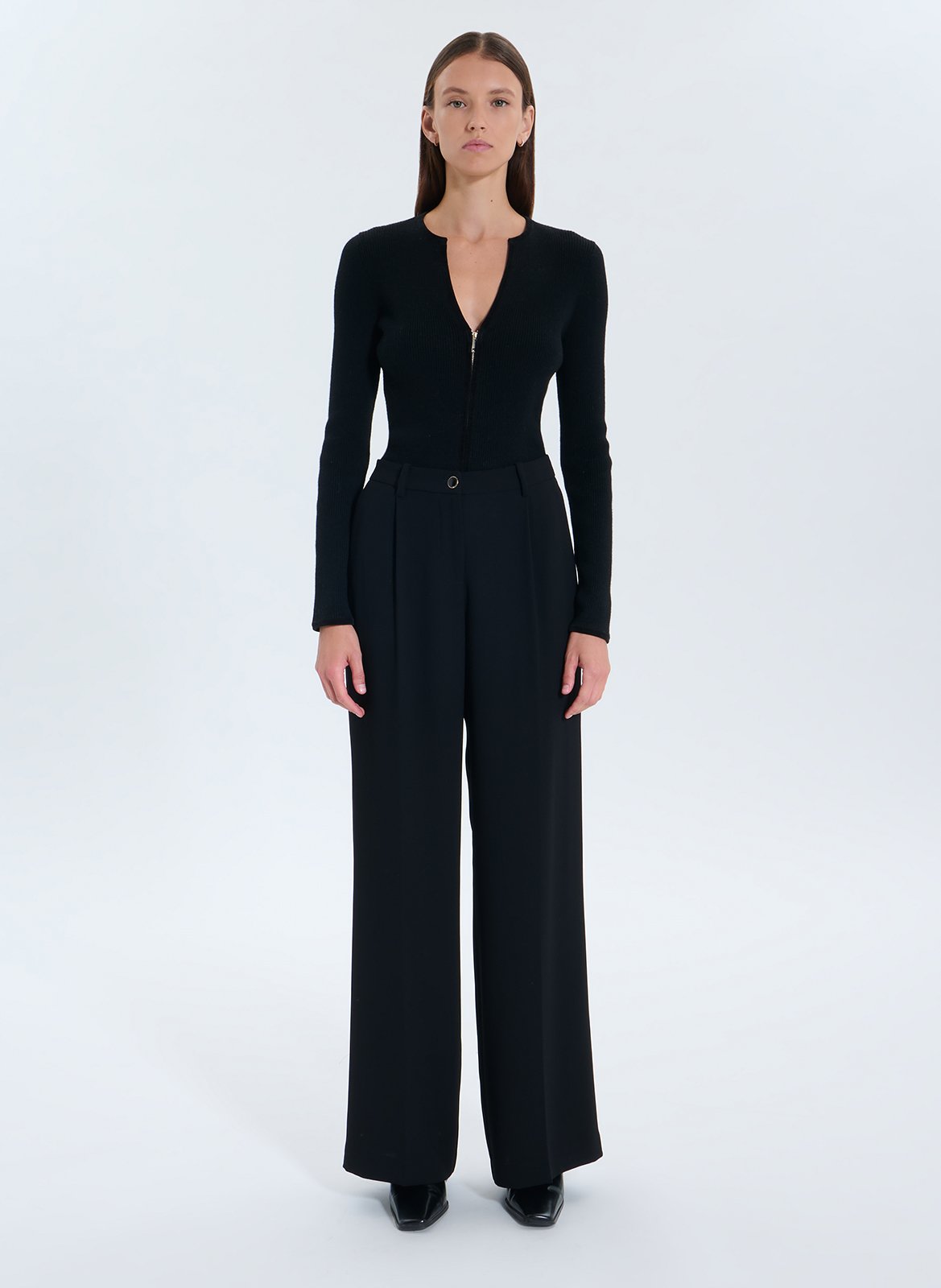 Pantalon large à pinces ZAPA Noir