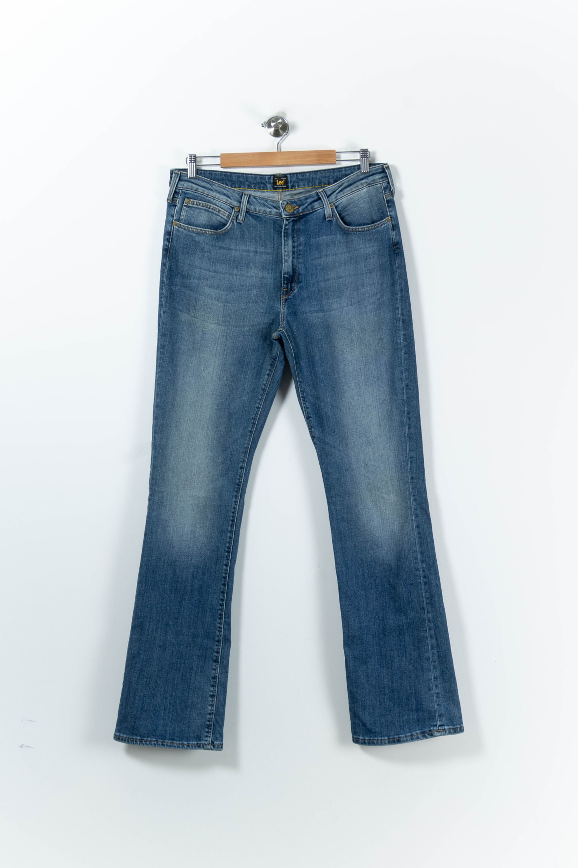 Cropped slim jeans with studs LEE - Seconde Main Blue